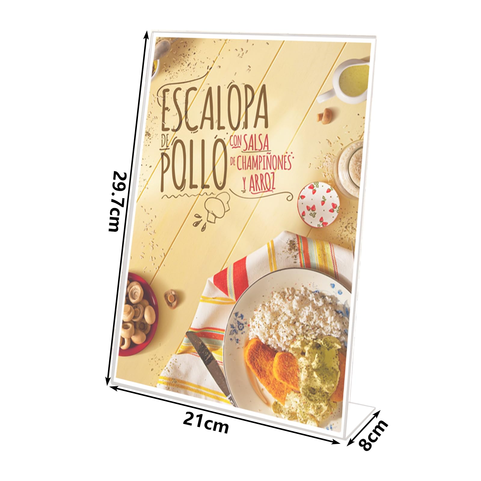 ASelected 6-Piece A4 Acrylic Sign Holder - Clear Tilt Back Display Stand