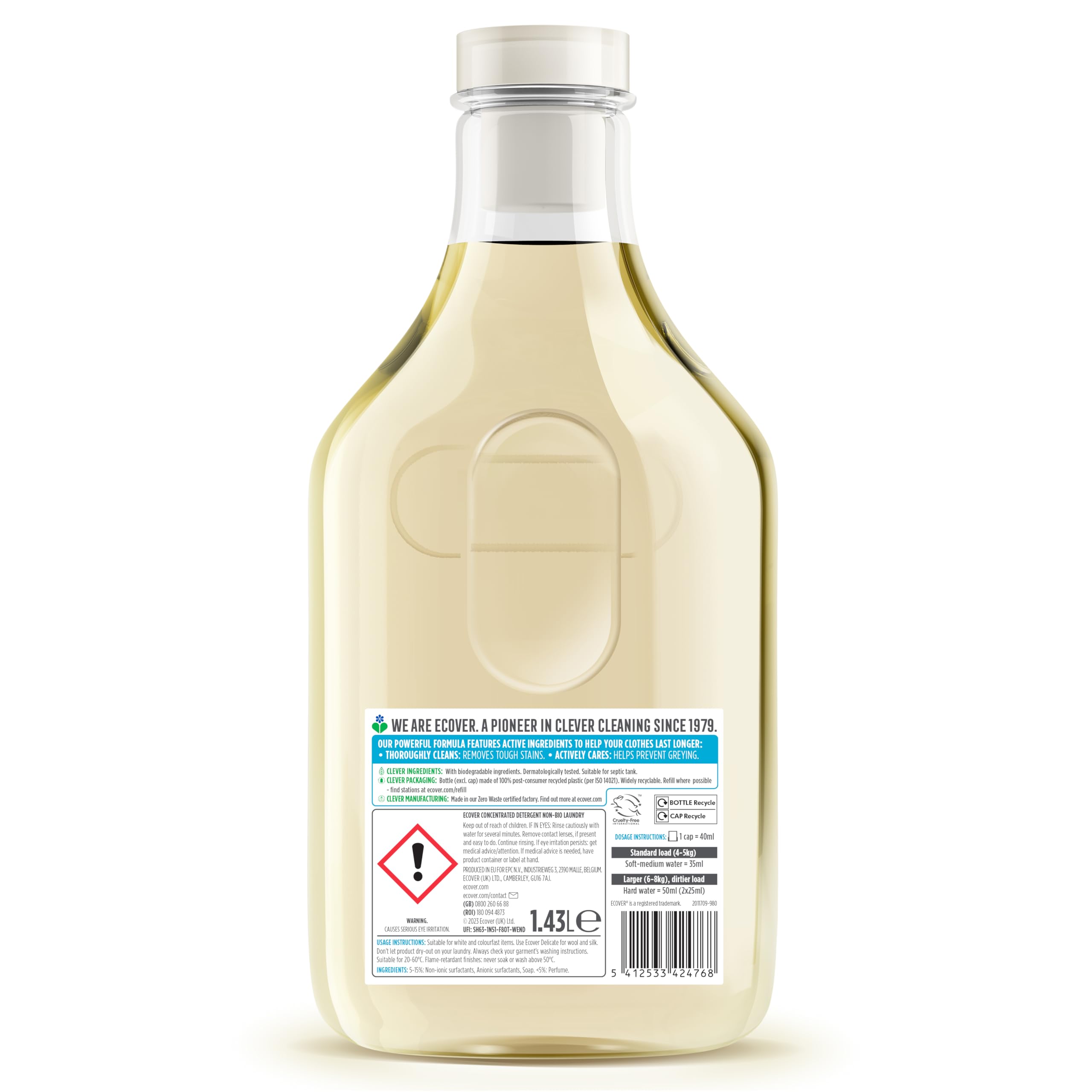 Ecover Concentrated Non-Bio Liquid Laundry Detergent - Lavender & Sandalwood Scent | 1.43 L 2