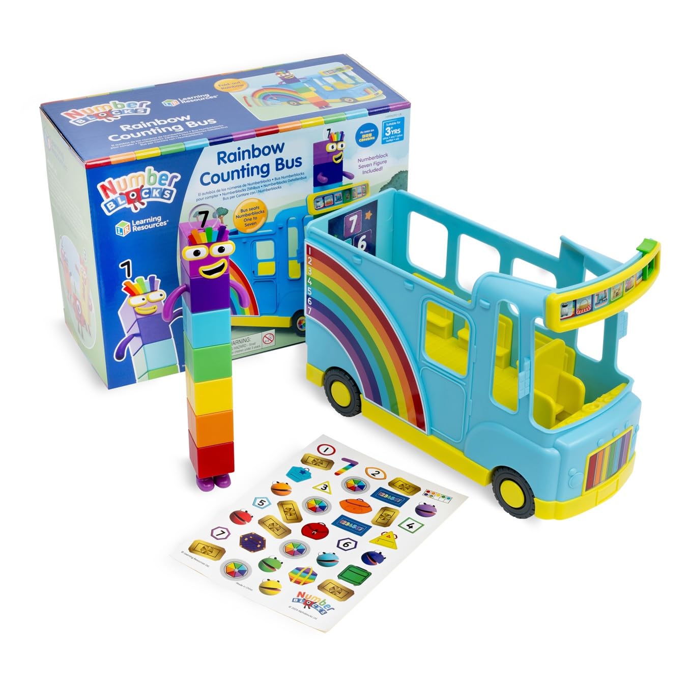 Learning Resources Numberblocks Rainbow Counting Bus Playset | Ages 3+ | Includes Seven Figure 1