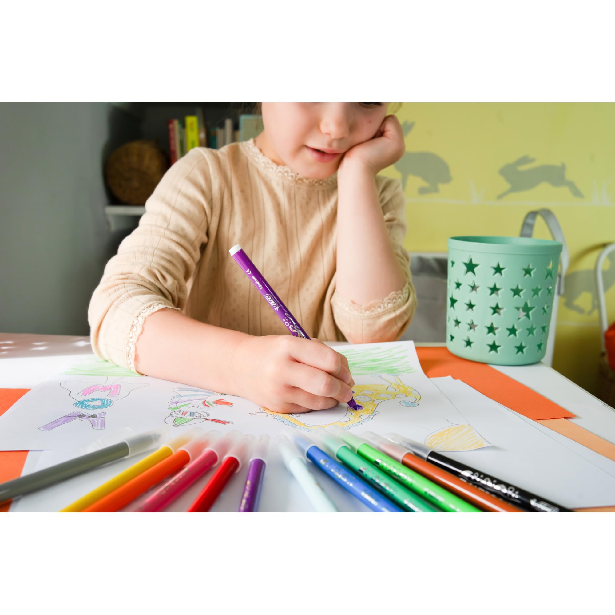 BIC Kids Kid Couleur Felt Tip Pens - Assorted Colors, 18-Pack Cardboard Wallet 6