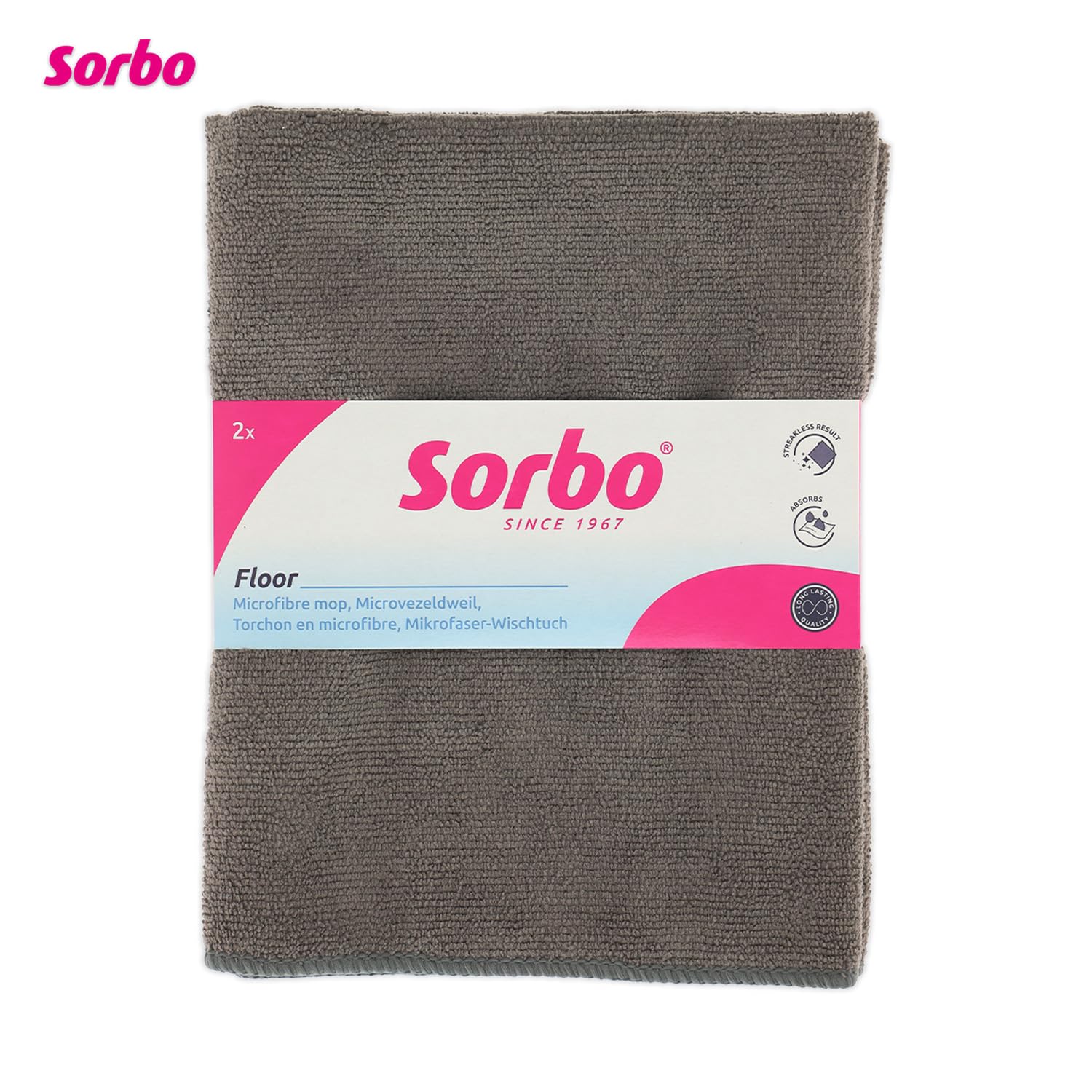 Sorbo Microfibre Floor Cloth - Streak-Free, Super Absorbent, Multi-Purpose Cleaning | Grey | 50cm x 60cm 4