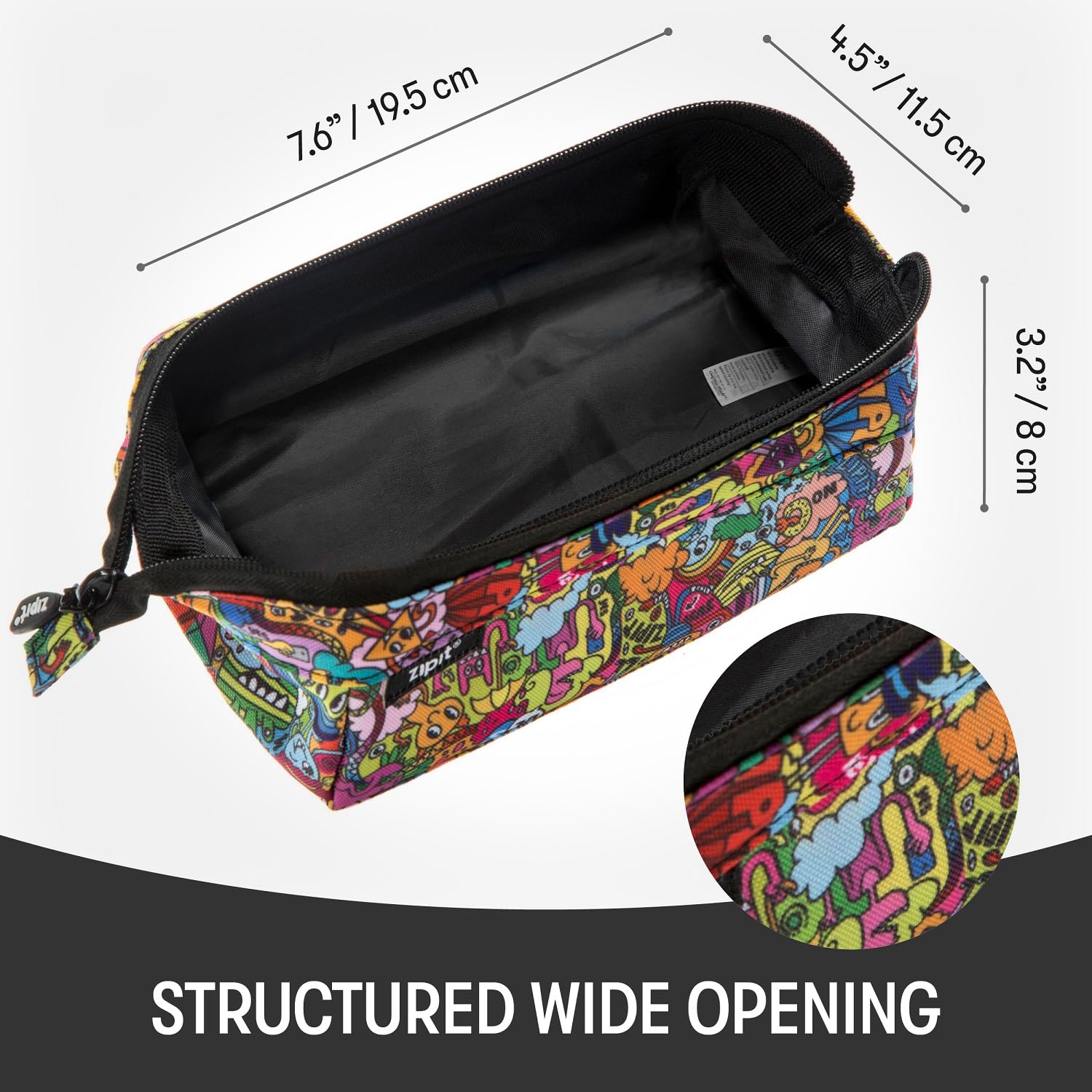 ZIPIT Lenny Pencil Case - Large Capacity (55 Pens) | Machine Washable | Lifetime Warranty