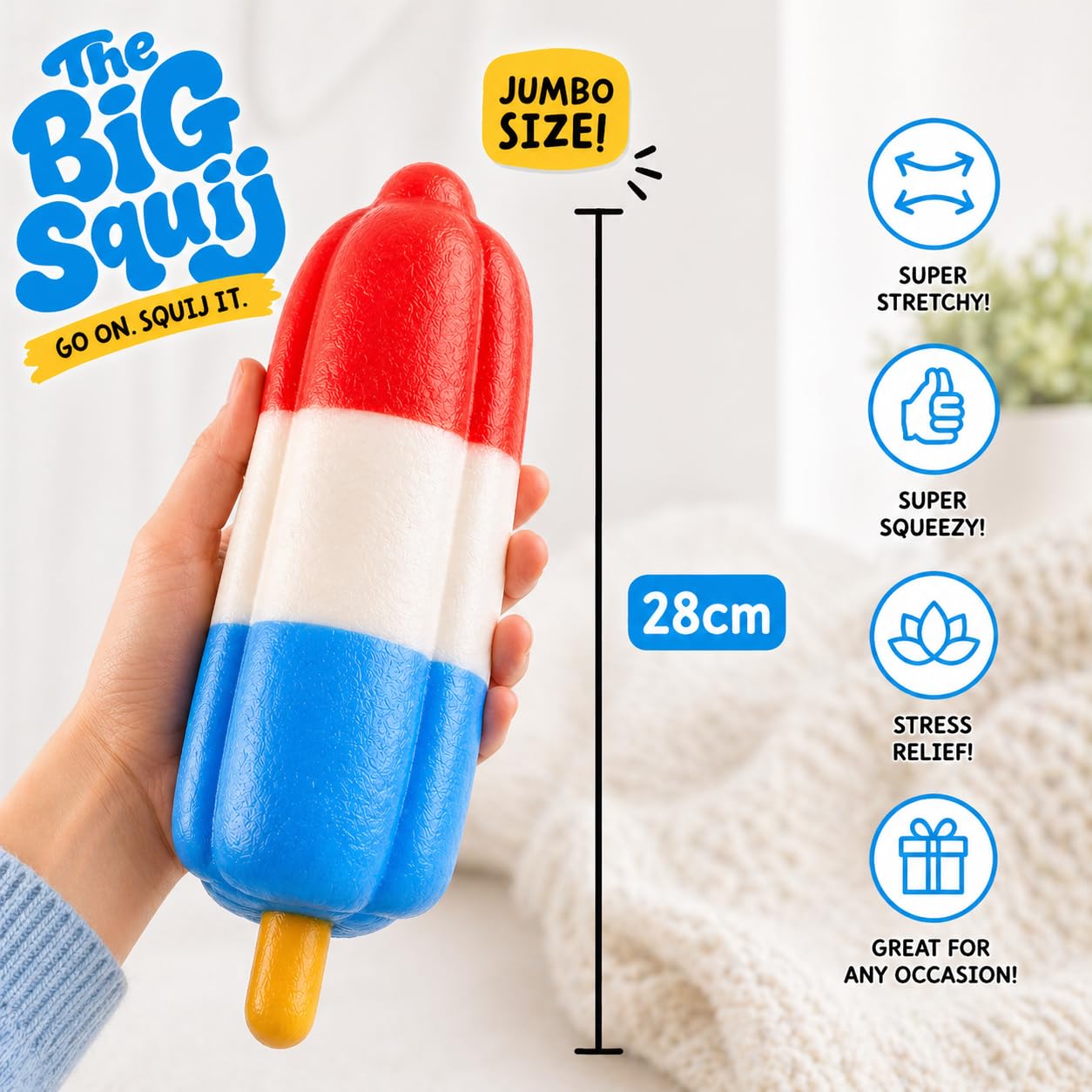 Keycraft Jumbo Squishy Rocket Pop Slow-Rise Sensory Toy | 28cm | Ages 3+ 5