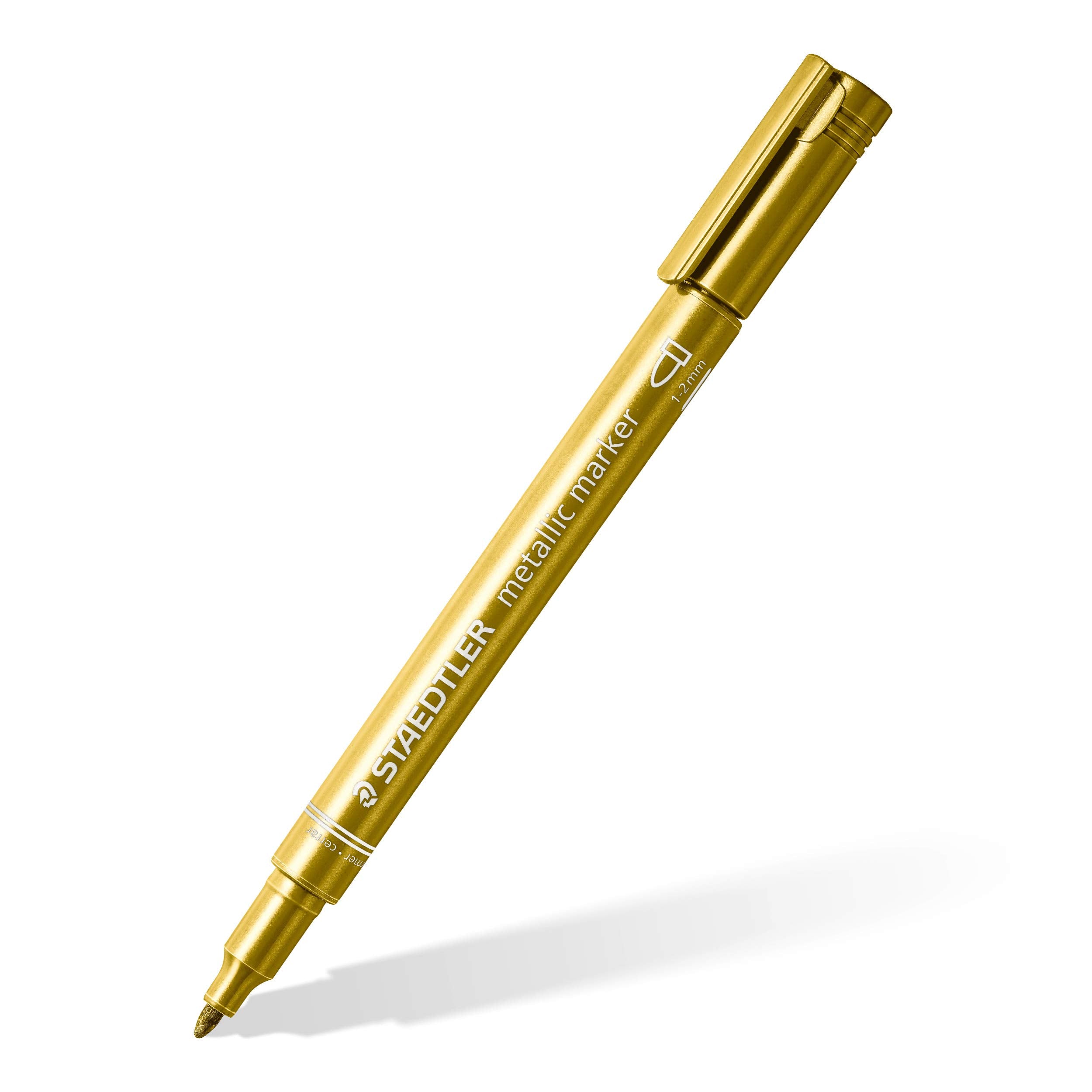 STAEDTLER Design Journey Metallic Markers - Assorted Colours, 1-2 mm Rounded Tip, 10 Count