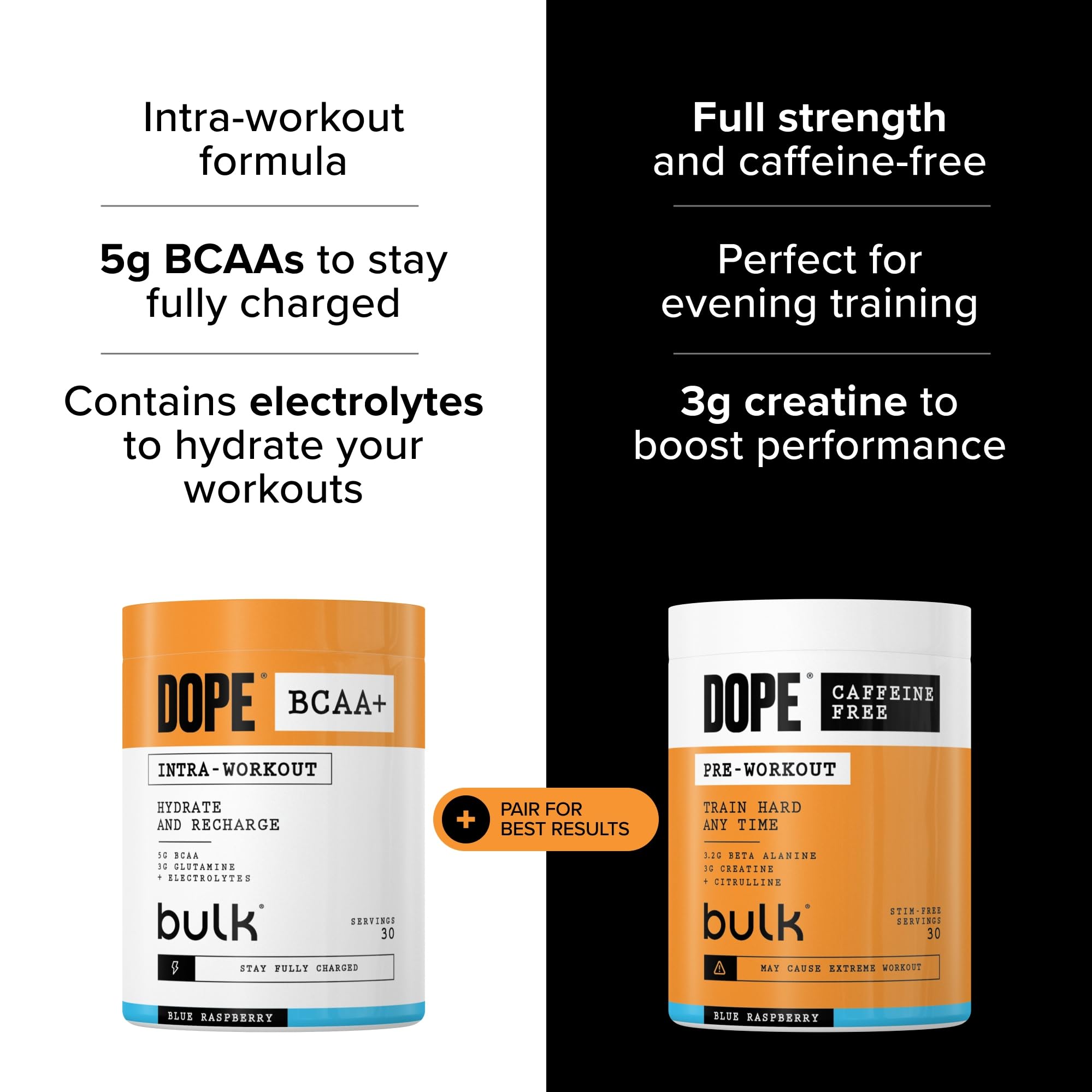 Bulk Dope Caffeine Free Pre-Workout Powder - Blue Raspberry | 510g | 30 Servings 7