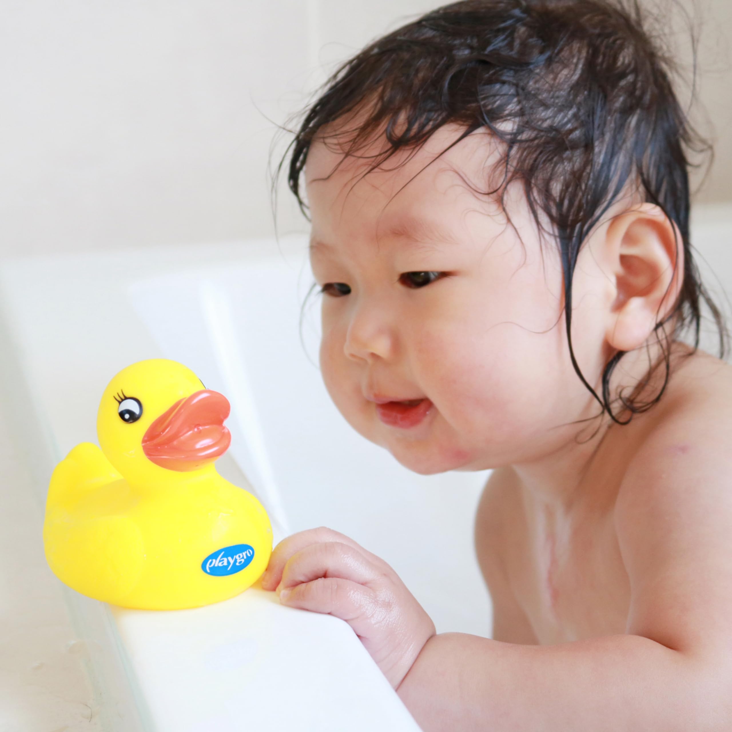 Playgro Rubber Bath Duck - Waterproof & Dirt-Free | Soft Material | Ideal for Babies 6+ Months