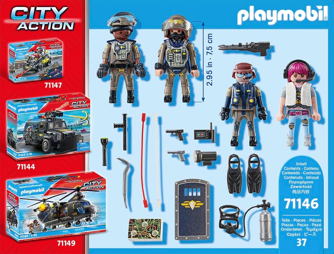 Playmobil 71146 City Action Tactical Police Team - SWAT Divers & Police Playset for Ages 5+ 2
