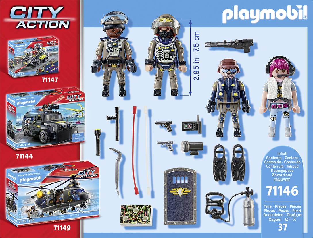 Playmobil City Action Tactical Police Team Playset 71146 | Ages 5+ | 37 Pieces