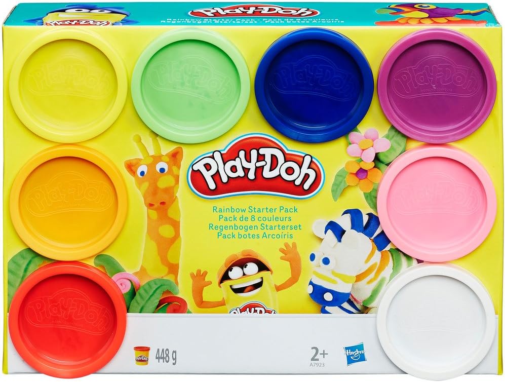 Play-Doh Rainbow Pack - 8 Canisters of 56g Clay Each, Multi Coloured Dough Set (A7923EU6) 1