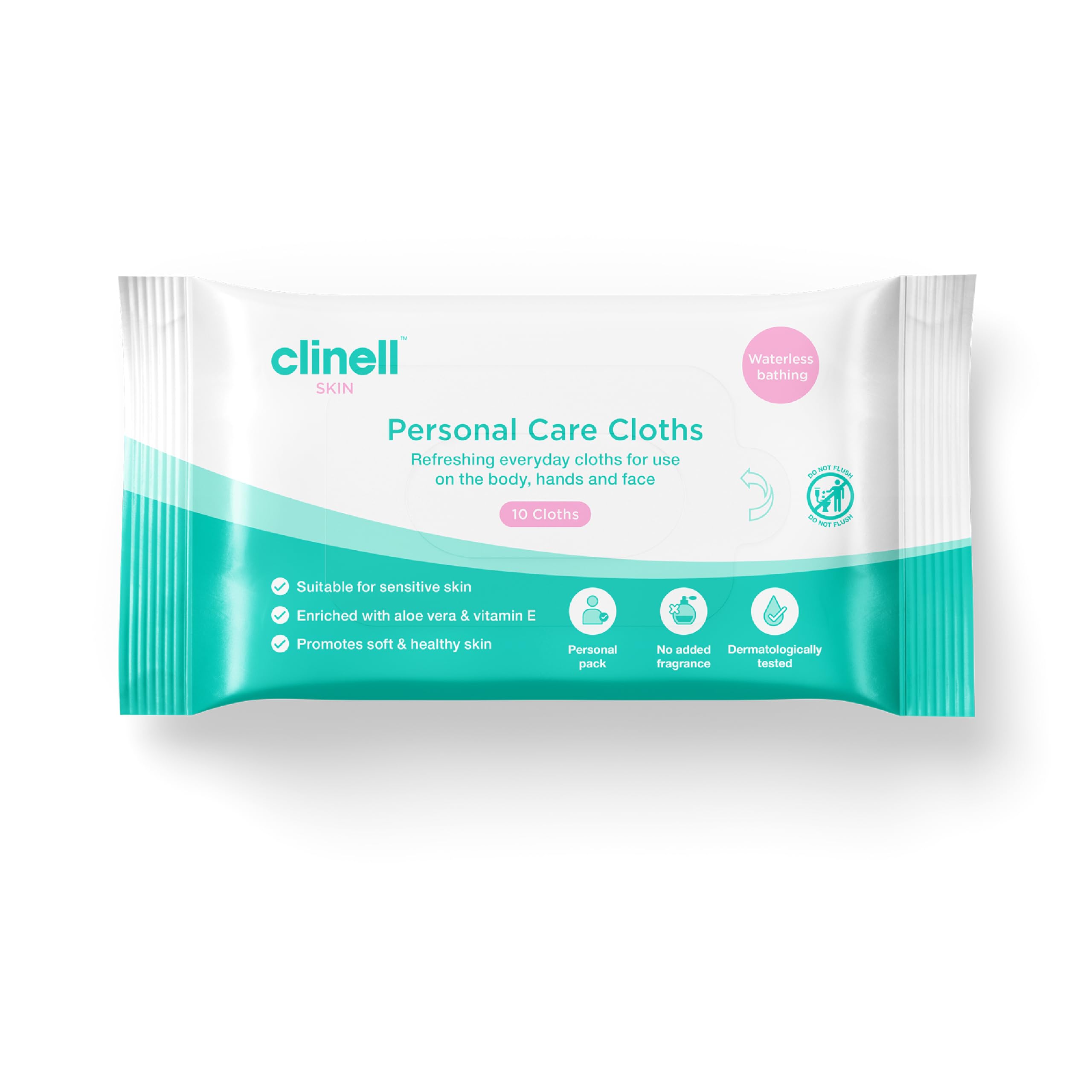 Carell Skin Refreshing Personal Care Wipes - Gentle, Alcohol-Free | 10 Count Pack