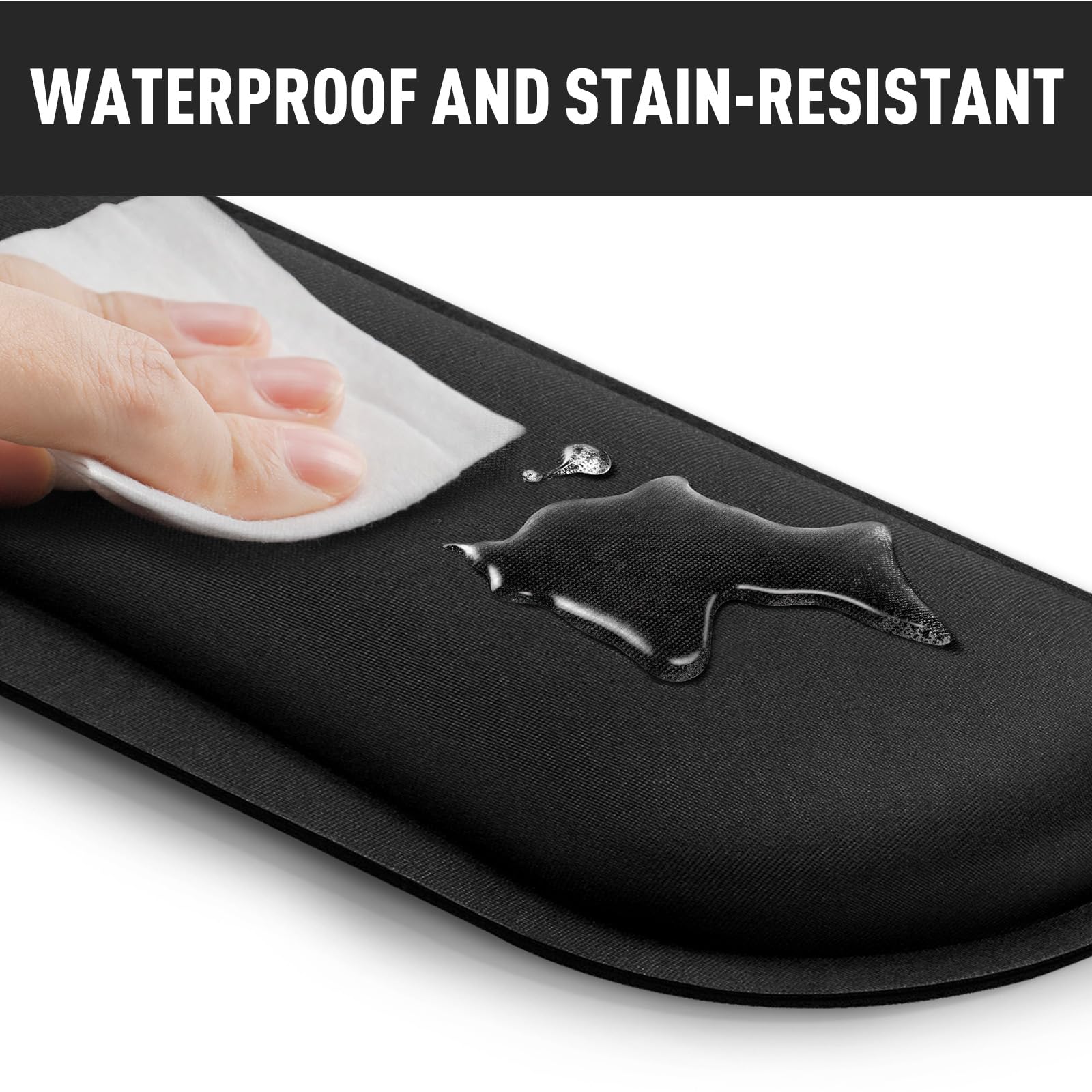 Gimars Enlarge Silky Gel Memory Foam Wrist Rest for Keyboard and Mouse | 3CM Thick | Black 8