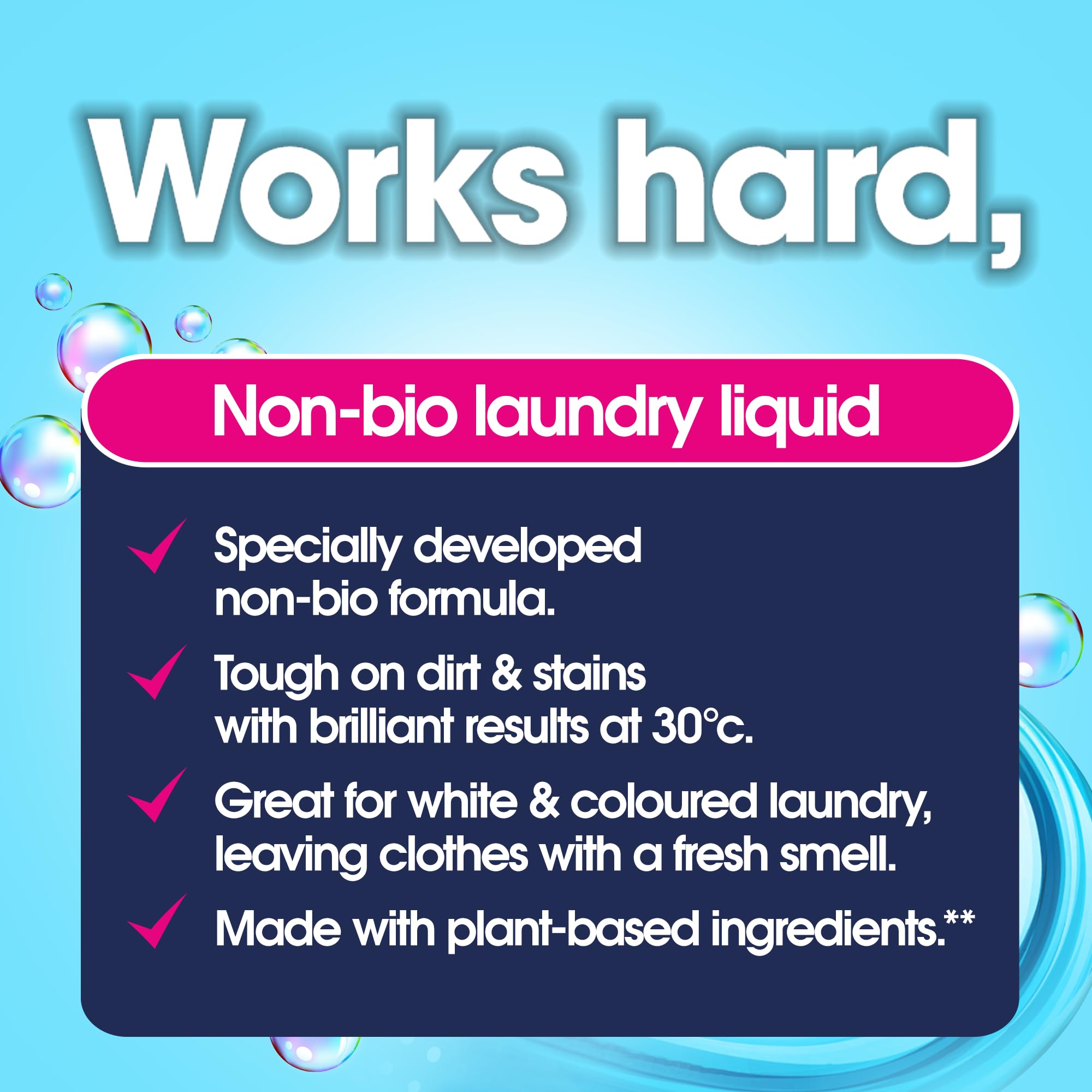 Ecozone Non Bio Laundry Liquid - 18 Washes | Tough on Dirt | Fresh Scent | 1.5L 3