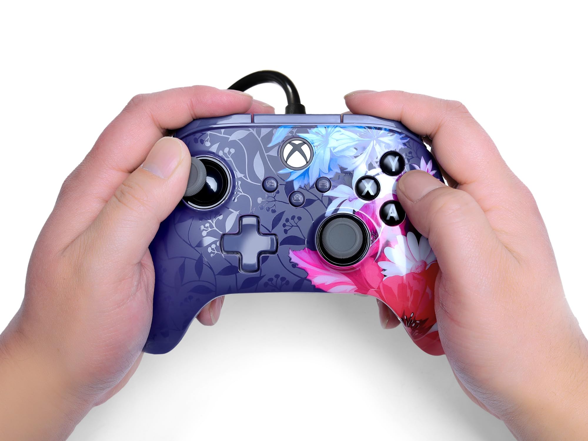 PowerA Advantage Plus Wired Controller for Xbox Series X|S, Xbox One, PC - Night Blossom | Hall Effect | Mappable Buttons
