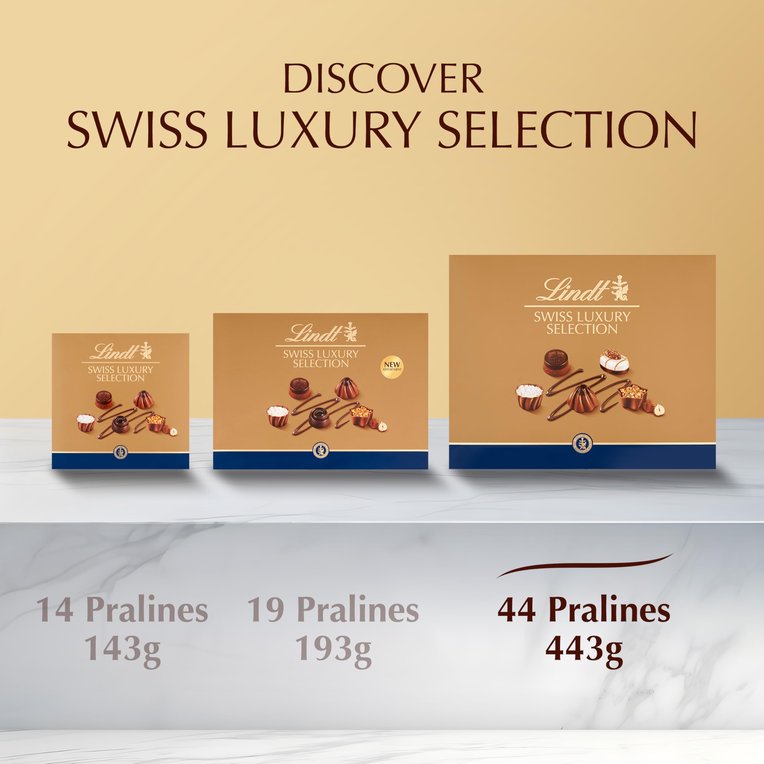 Lindt Swiss Luxury Selection Chocolate Gift Box - 443g Assorted Pralines 8