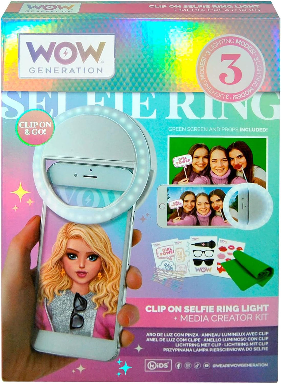 Kids Euroswan WOW00024 Selfie Light Ring with Wow Generation Accessories - Multic