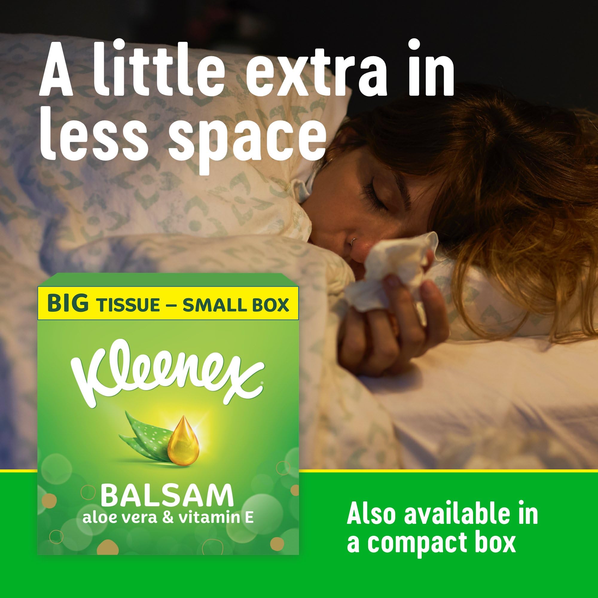 Kleenex Balsam Facial Tissues - 3 Ply, Aloe Vera & Vitamin E | 64 Sheets 4