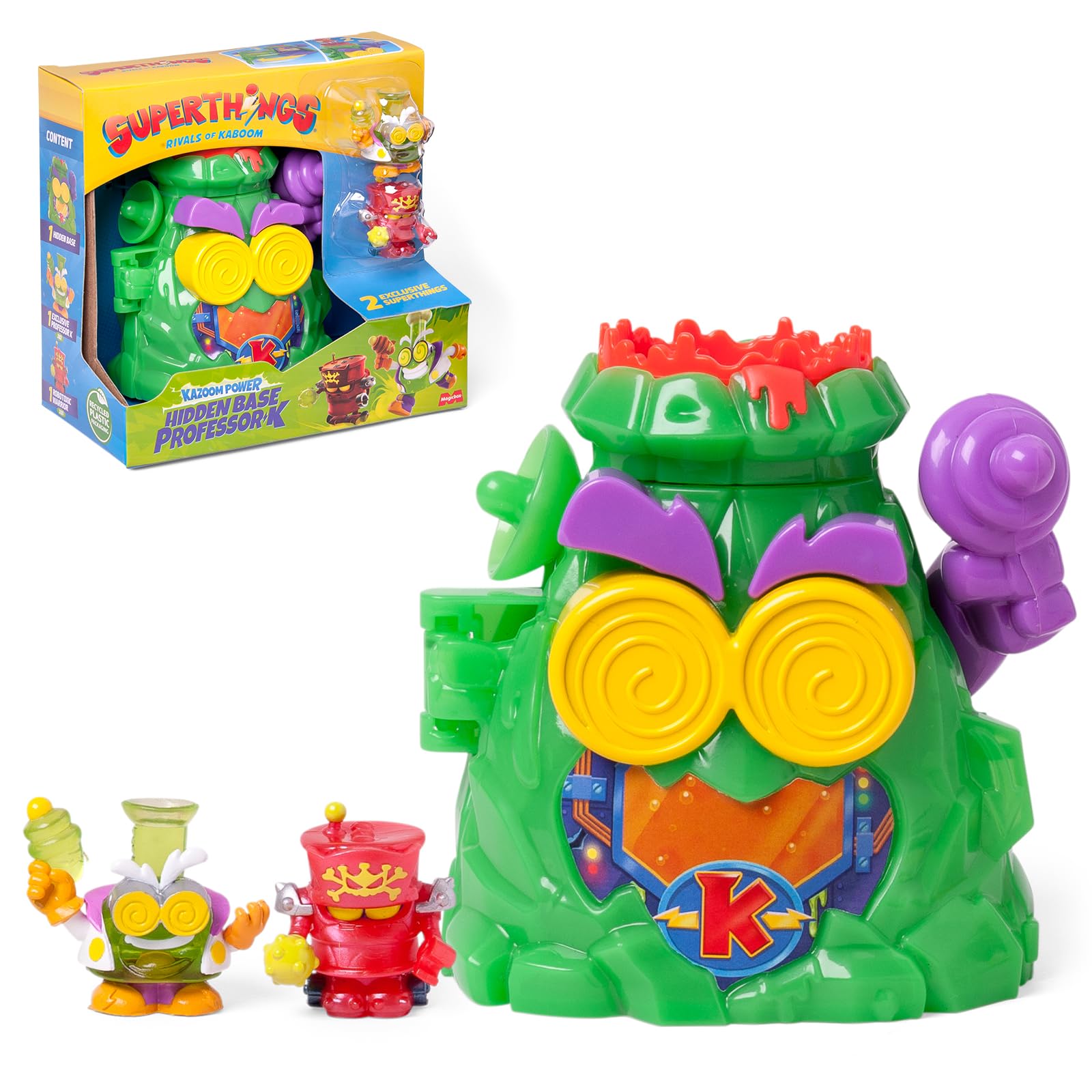 SUPERTHINGS RIVALS OF KABOOM Professor K's Hidden Volcano Base Playset | Includes 2 Exclusive Figures 1