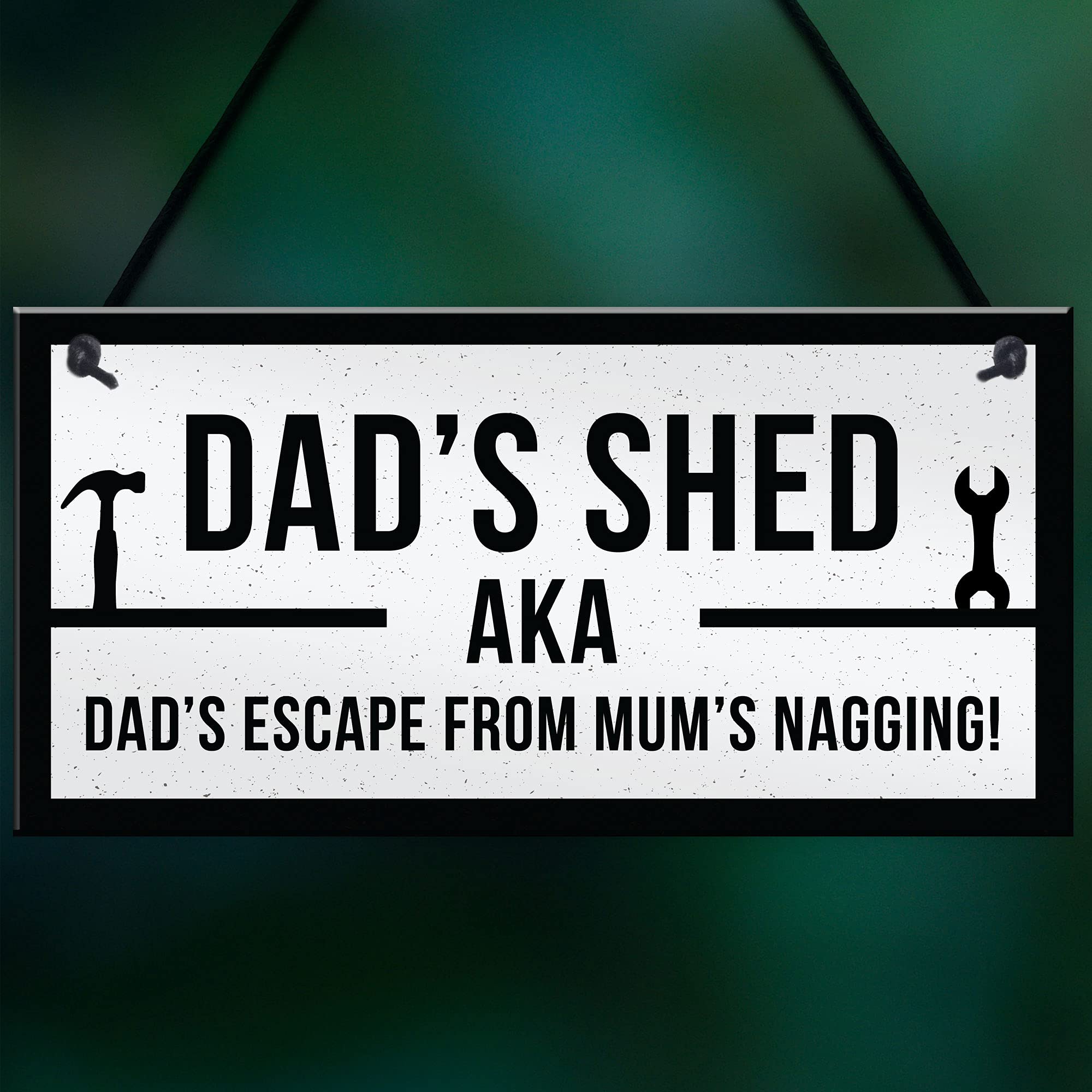 RED OCEAN Funny Dads Shed Sign - Man Cave/Garden Plaque | 200x100mm PVC | Gift for Men 8