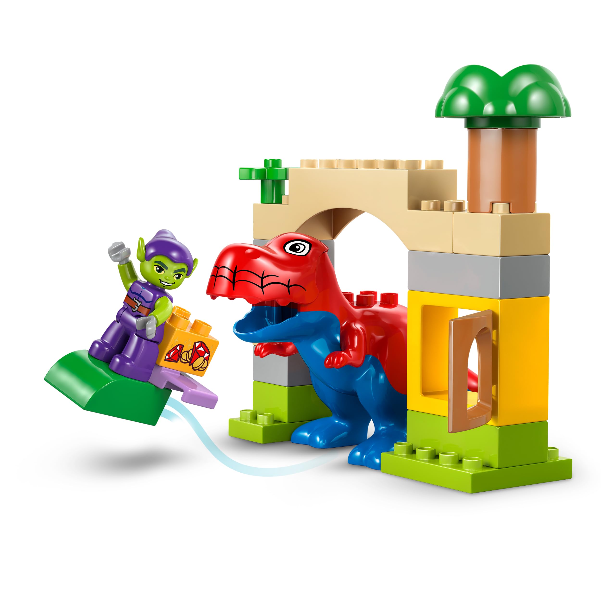 LEGO DUPLO Marvel Dinosaur Spidey-Rex vs. Green Goblin Building Set | Ages 2+ 4