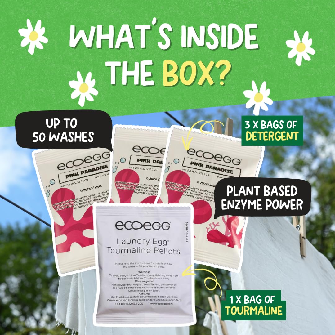 Ecoegg - Bio Detergent Refill Pellets (130g, 50 Washes, Pink Paradise Fragrance) 3