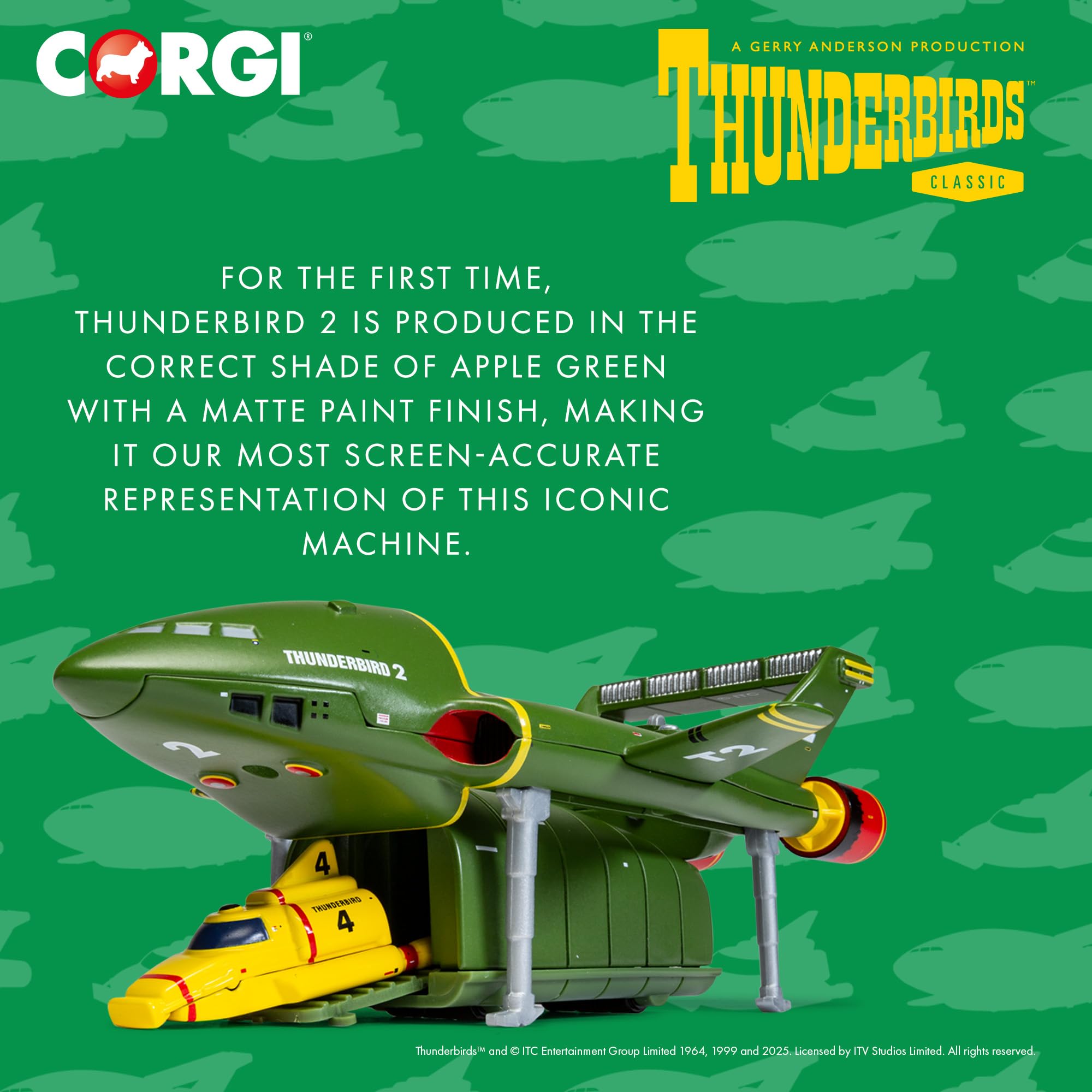 Corgi Diecast Model Cars - CC00804 Thunderbirds F.A.B. Collection Thunderbird 2 and 4 - Classic Aircraft Collectible for Men & Women - Die Cast Vehicle Models for Boys & Thunderbirds Enthusiasts 2