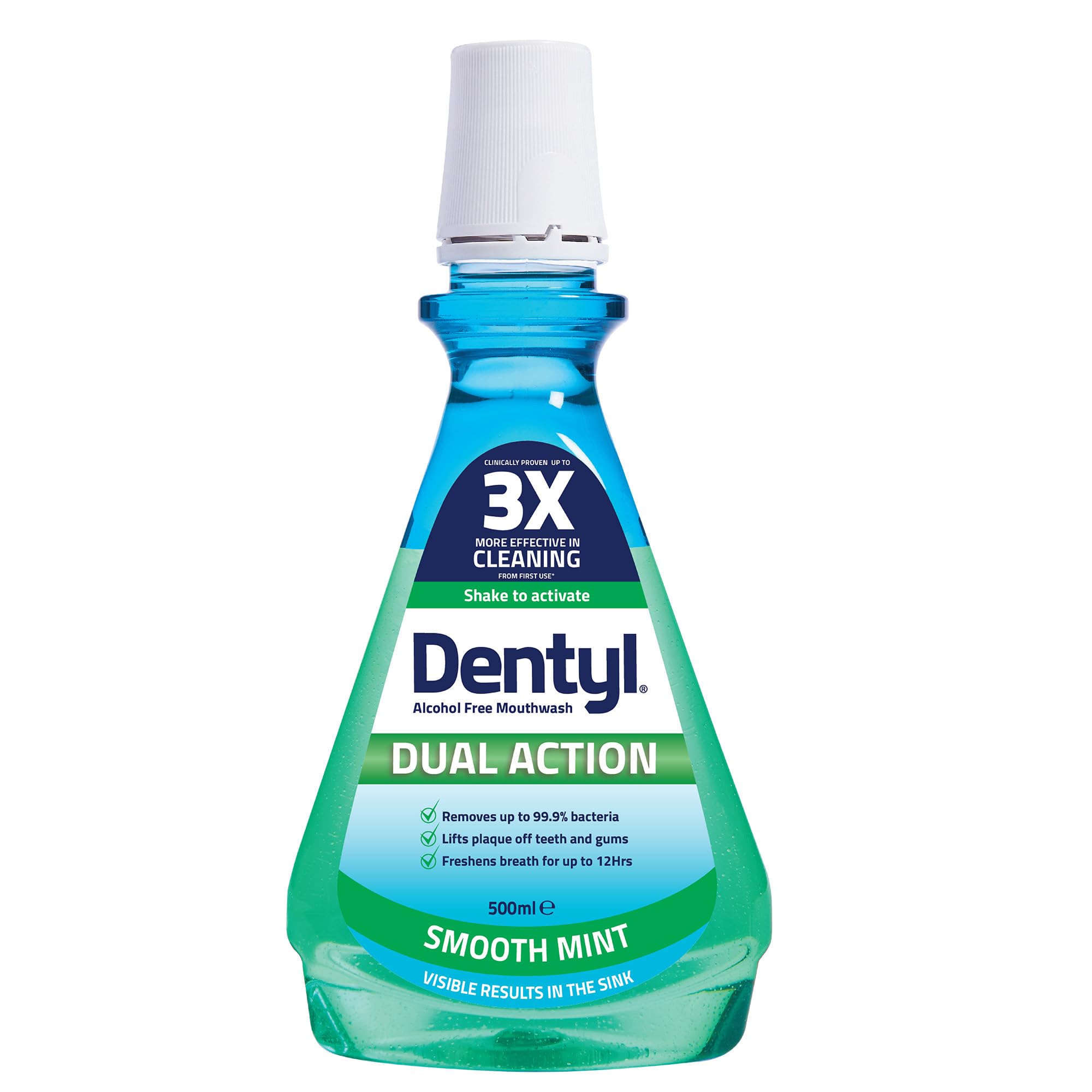 Dentyl Dual Action Smooth Mint CPC Mundwasser, 500 ml – alkoholfrei mit Fluorid