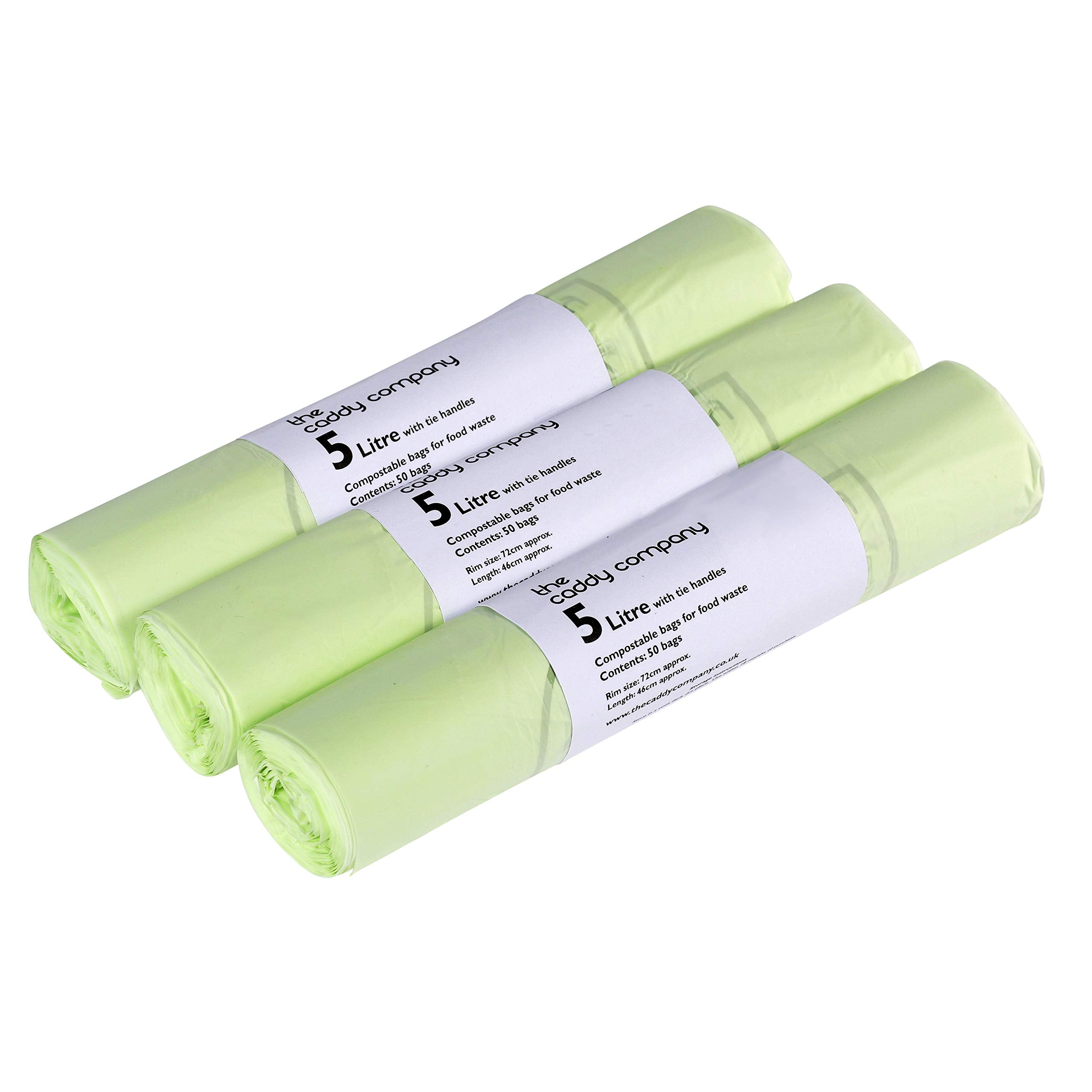 All-Green 5 Litre Compostable Kitchen Caddy Liners - 150 Bags | Tie Handle | EN 13432 Certified