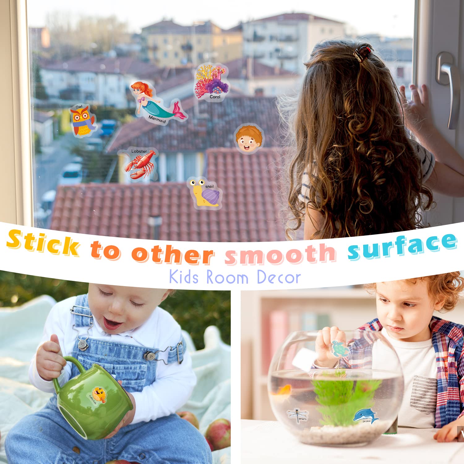 GUYUCOM Reusable Sticker Books 4 Pack - Ocean, Farm, Insect, Body Themes | Educational Learning Toy 4
