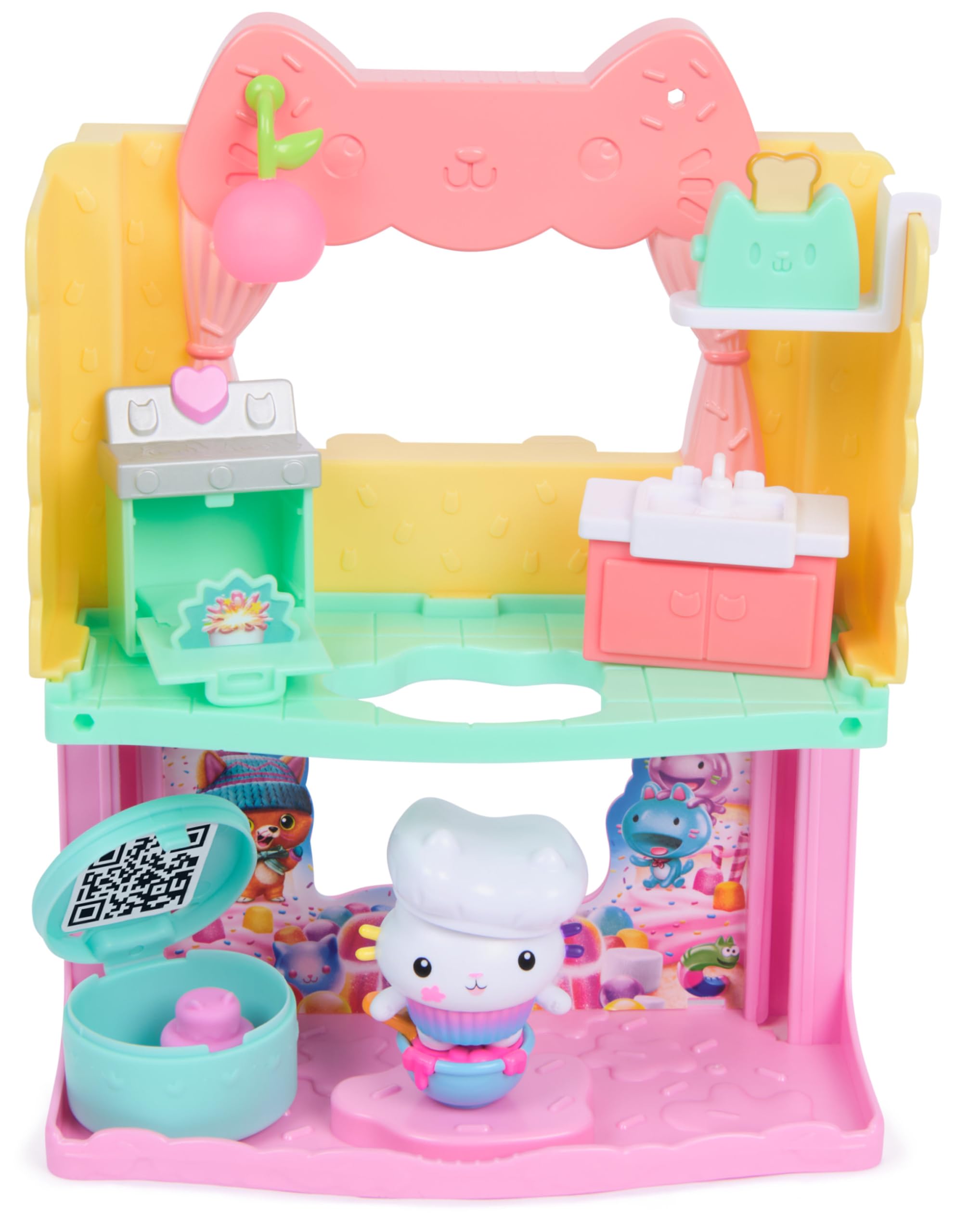 DREAMWORKS GABBY'S DOLLHOUSE Cakey's Sprinkle Cake-tastic Kitchen Playset | Ages 3-6 | 10-Piece Set 1