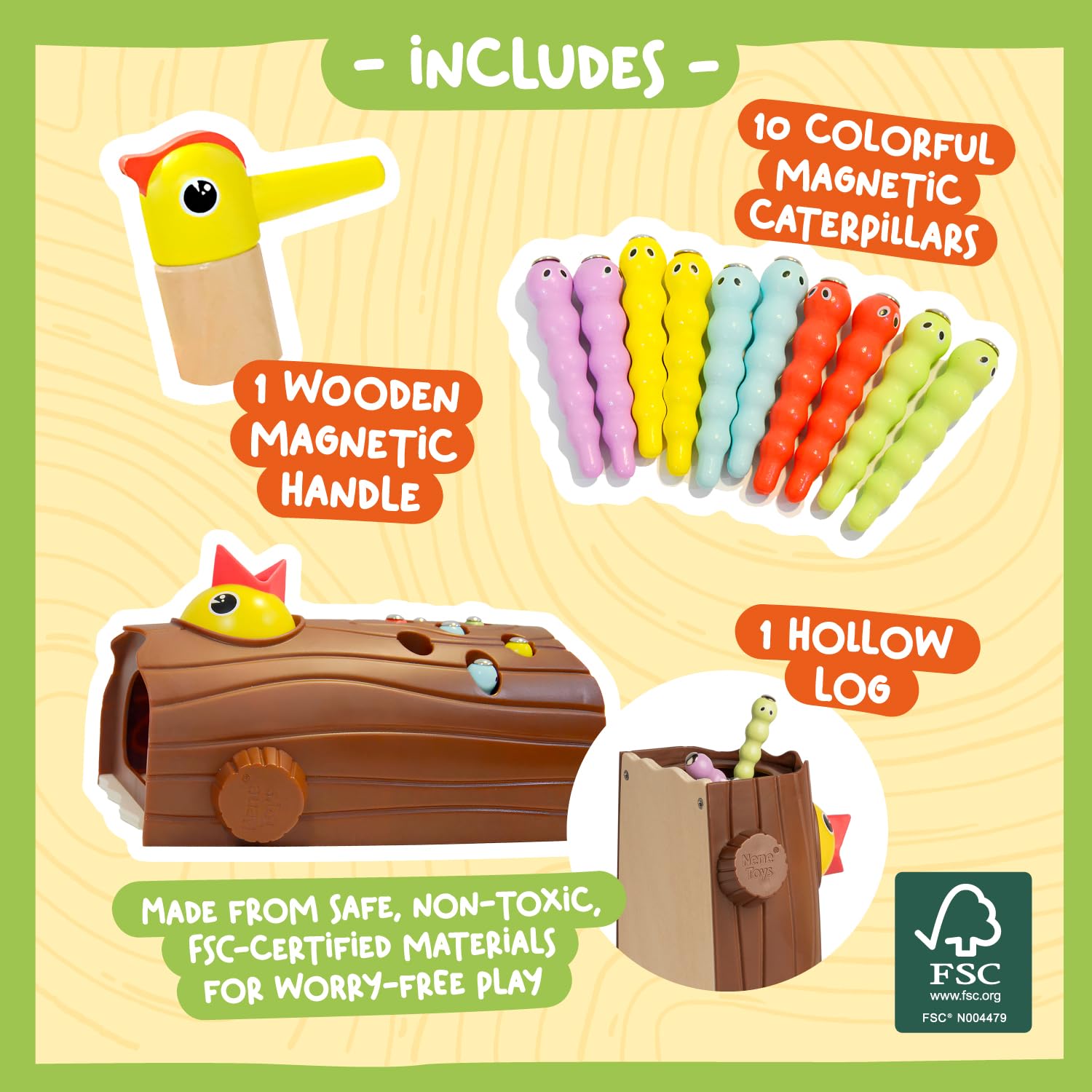 Nene Toys Little Woodpecker - Montessori Educational Toy for Toddlers 2-4 Years 13