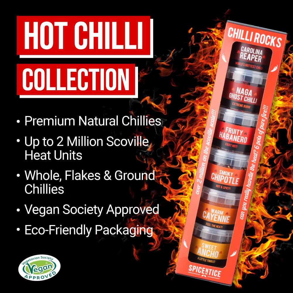 SPICE "N" TICE - Ultimate Hot Chilli Pepper Gift Set - 100% Pure Premium Chilli 6-Pack 9