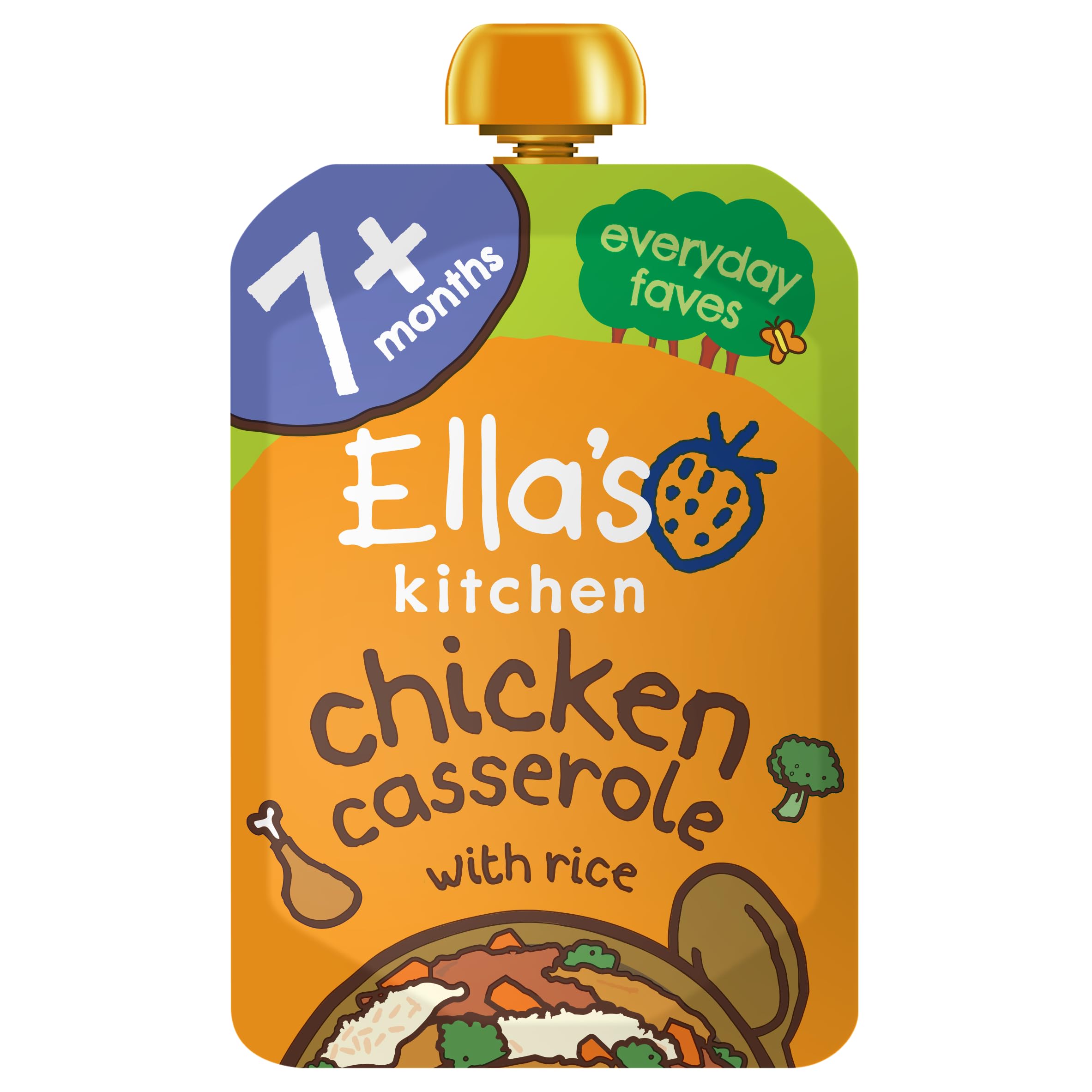 Ella's Kitchen Organic Chick-Chick Chicken Casserole with Rice - From 7 Months, 130g Pouch 1