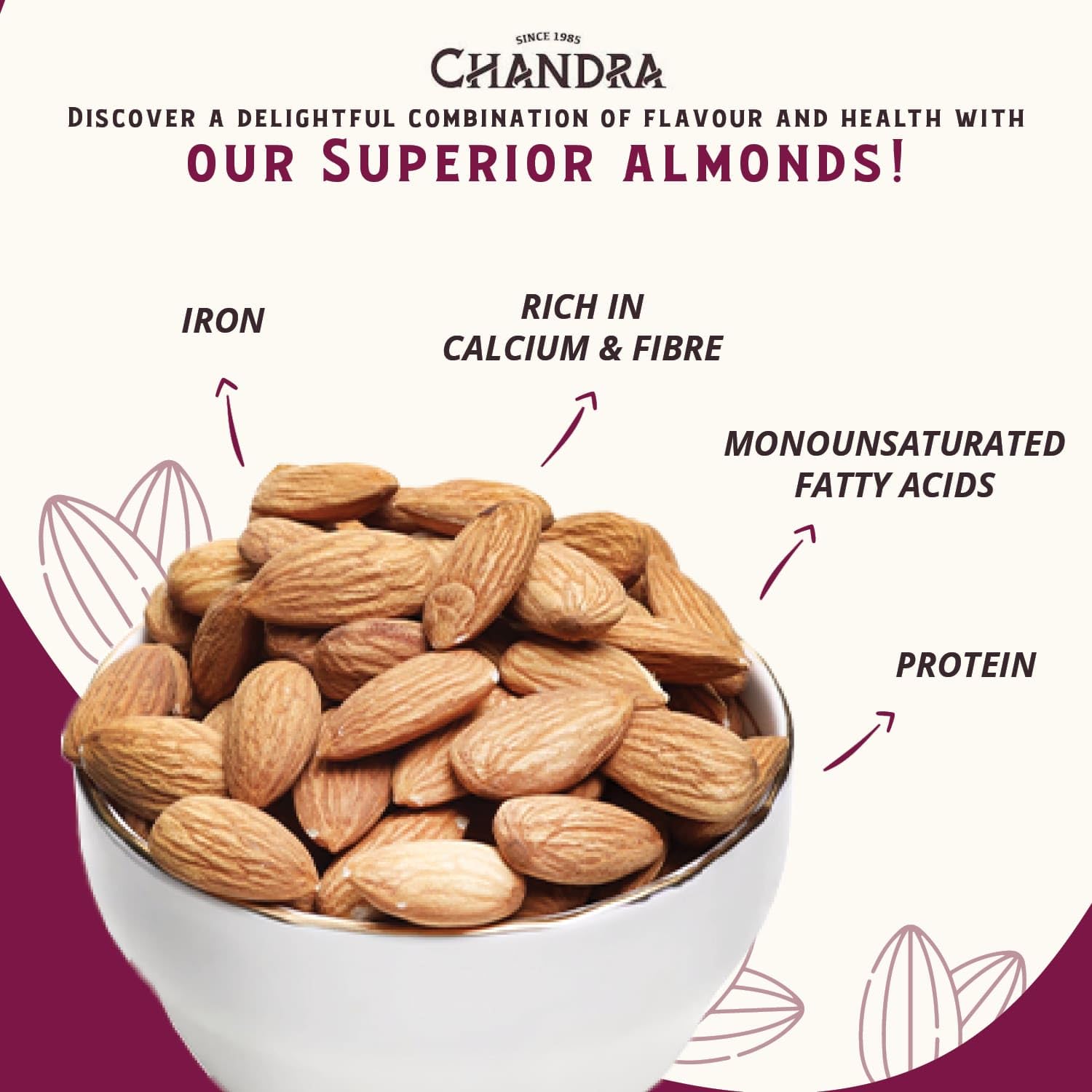CHANDRA Whole Foods Raw Almonds - 1KG Pack | Gluten-Free, Vegan, Keto/Paleo Friendly 3