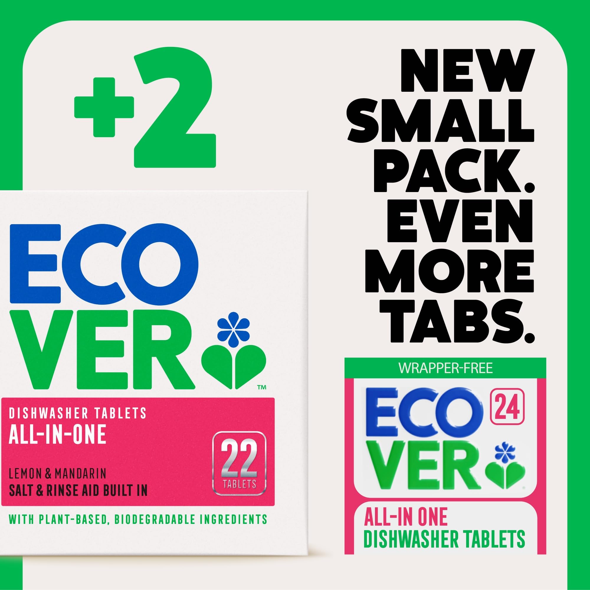 Ecover All-in-One Dishwasher Tablets with Salt & Rinse Aid (24 Tablets) 6