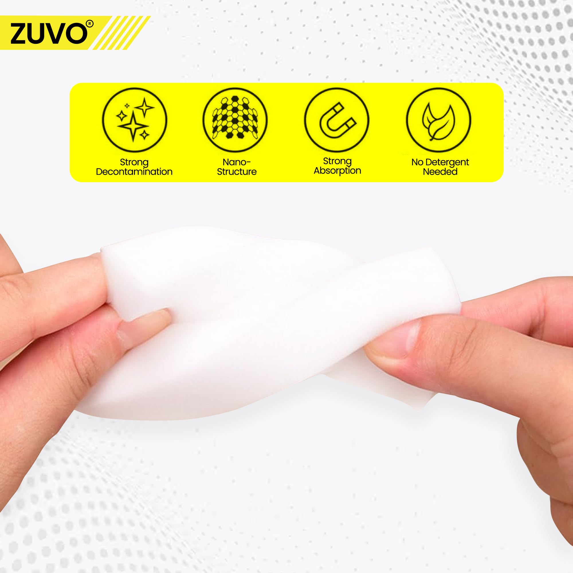 Zuvo Magic Eraser Sponge - Heavy-Duty Cleaning | 12-Pack | Melamine 3