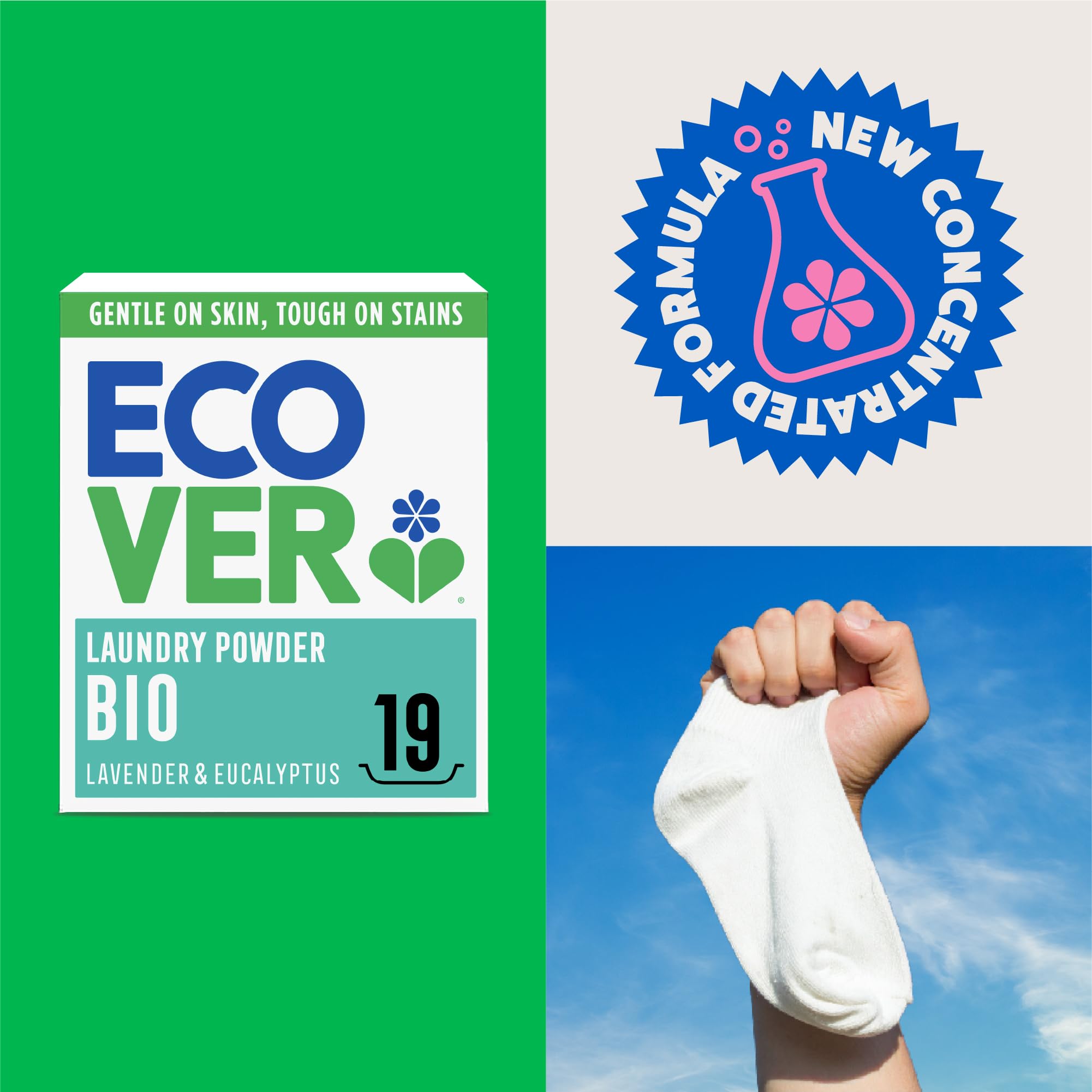 Ecover Bio Laundry Detergent Powder - Enzyme Enriched, Lavender Scent | 950 g 3