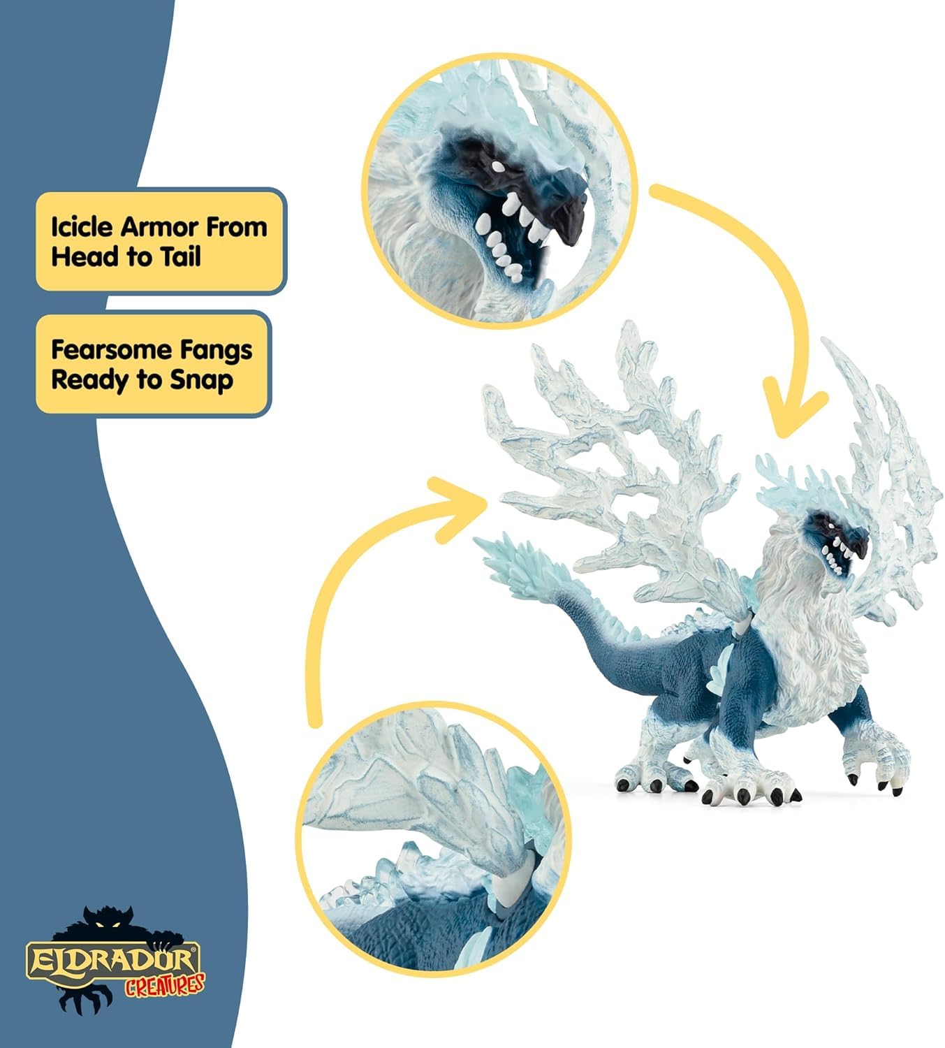 Schleich 70790 Eldrador Creatures Ice Dragon Figurine - Poseable Wings for Ages 7+ 8