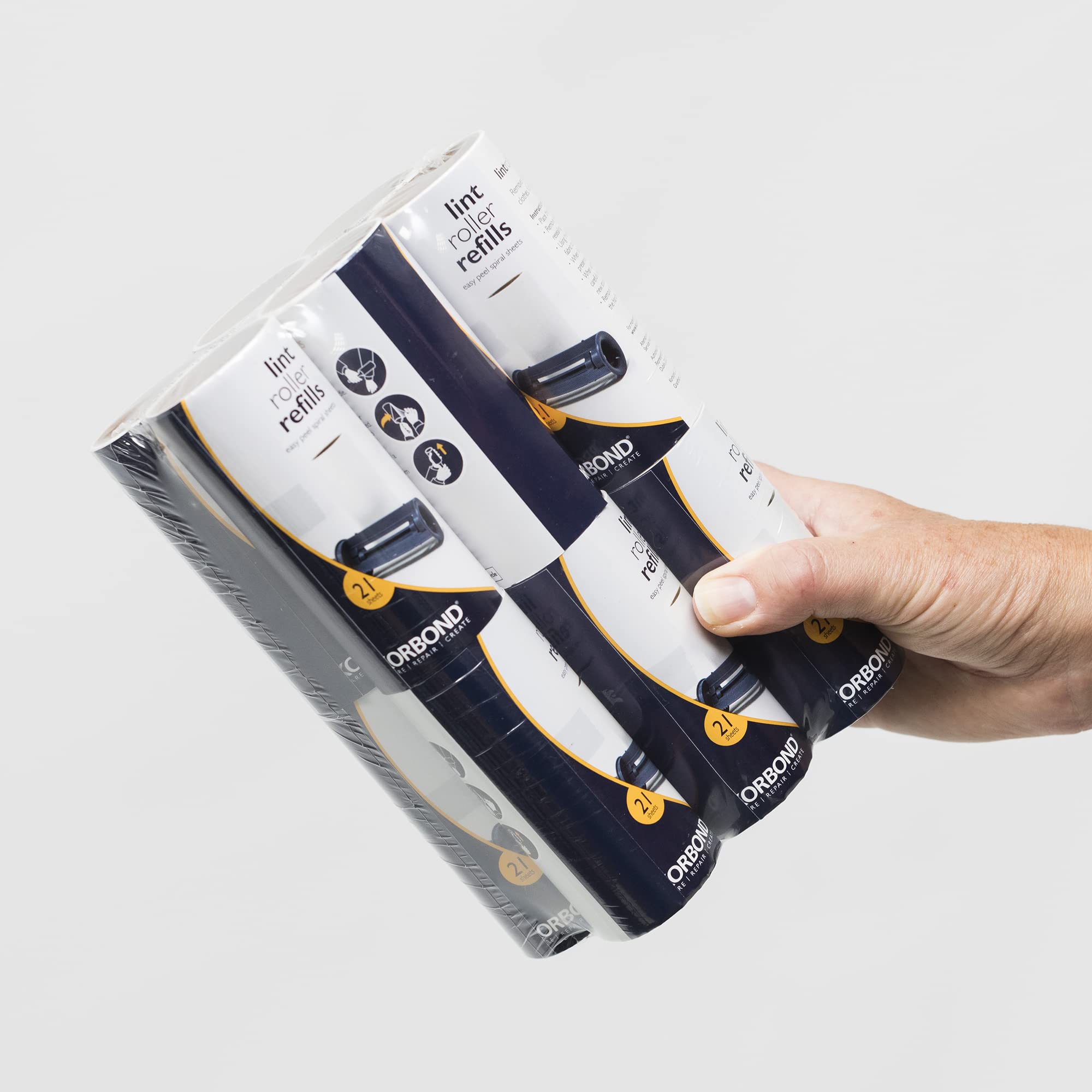 KORBOND Lint Roller Refills - 252 Sheets | 12 Refill Rolls | Pet Hair & Lint Removal