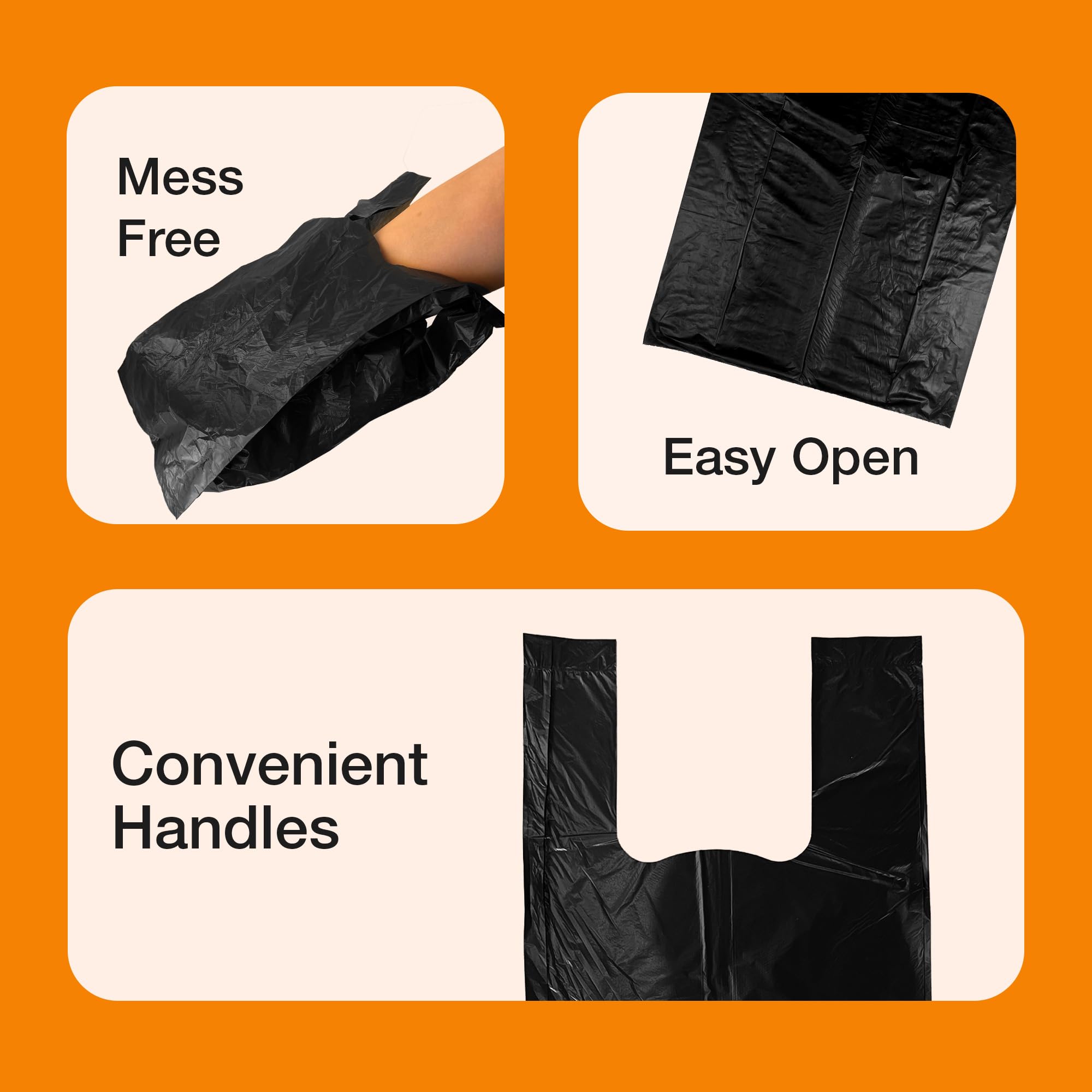 Petface No Mess Degradable Poop Bags with Tie Handles - 100 Count, Heavy Duty Plastic 4