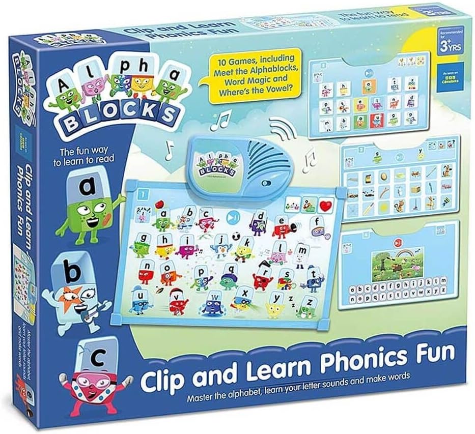 Alphablocks AN25 Clip & Learn Phonics Toy - Interactive Alphabet Learning for Toddlers 18M+
