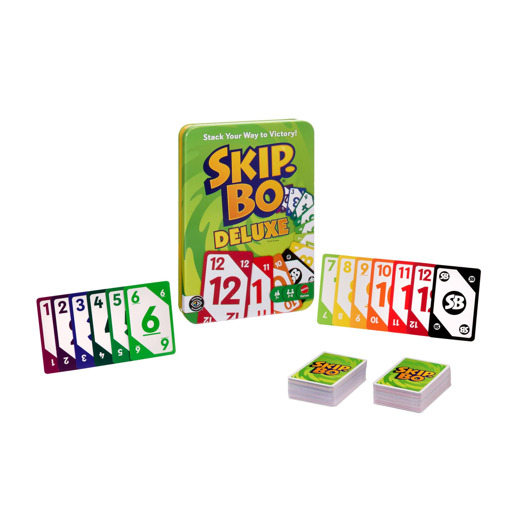 Juegos Mattel Skip-Bo Deluxe Card Game Tin - Ages 7+, 2-6 Players 2