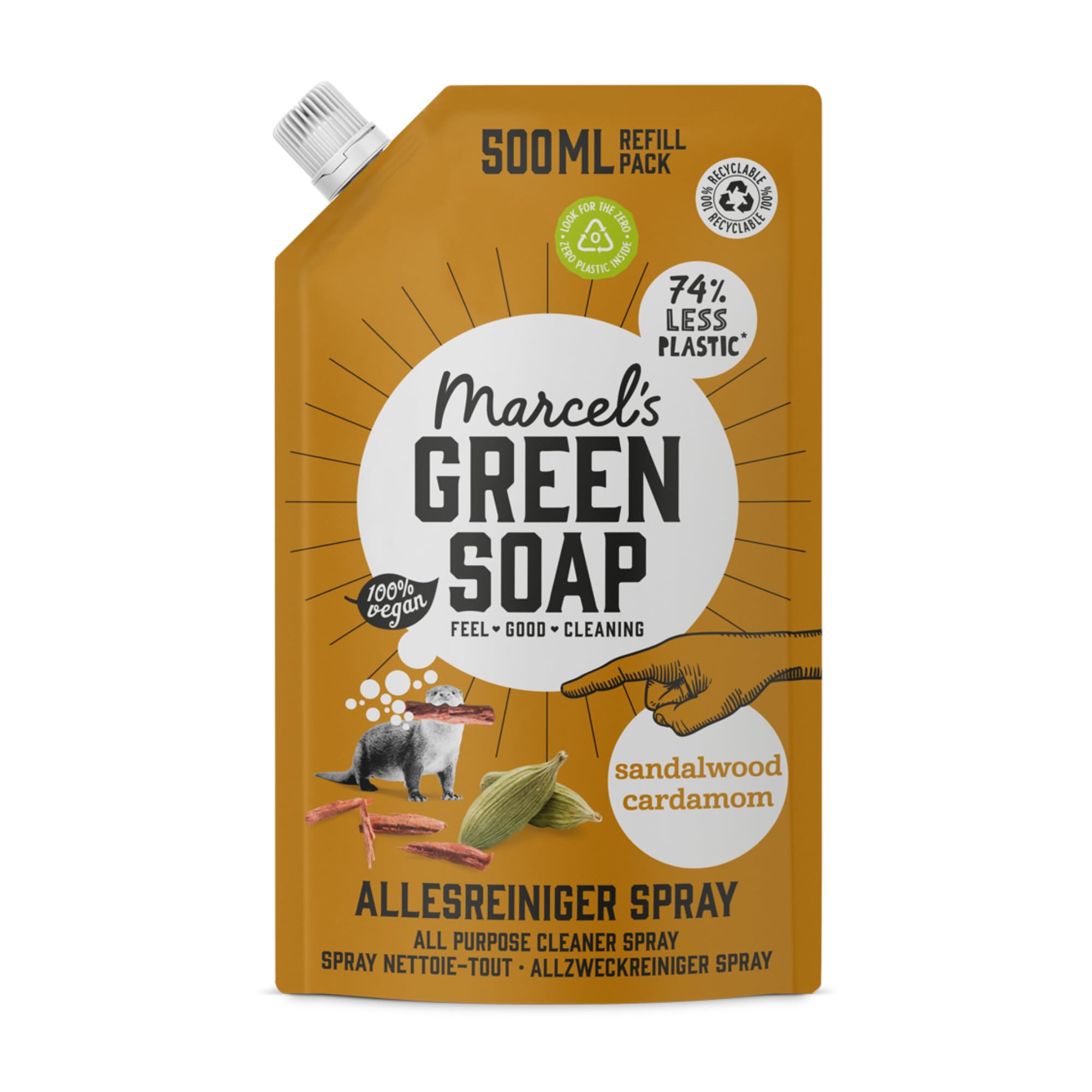 Marcel's Green Soap All Purpose Cleaner Refill - Sandalwood & Cardamom Scent | 500 ml 1