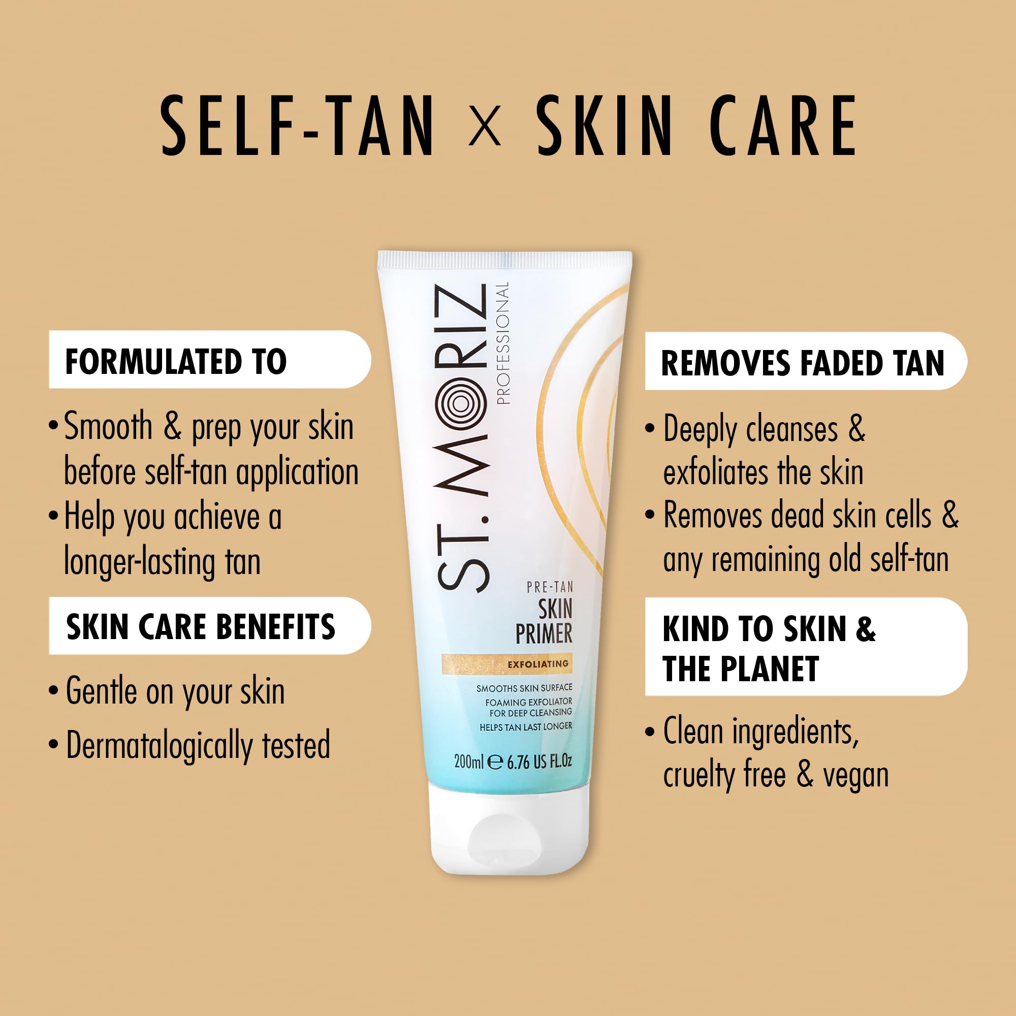 ST. MORIZ Professional Pre-Tan Skin Primer - Exfoliating Body Scrub for Fake Tan Prep, 200ml 2