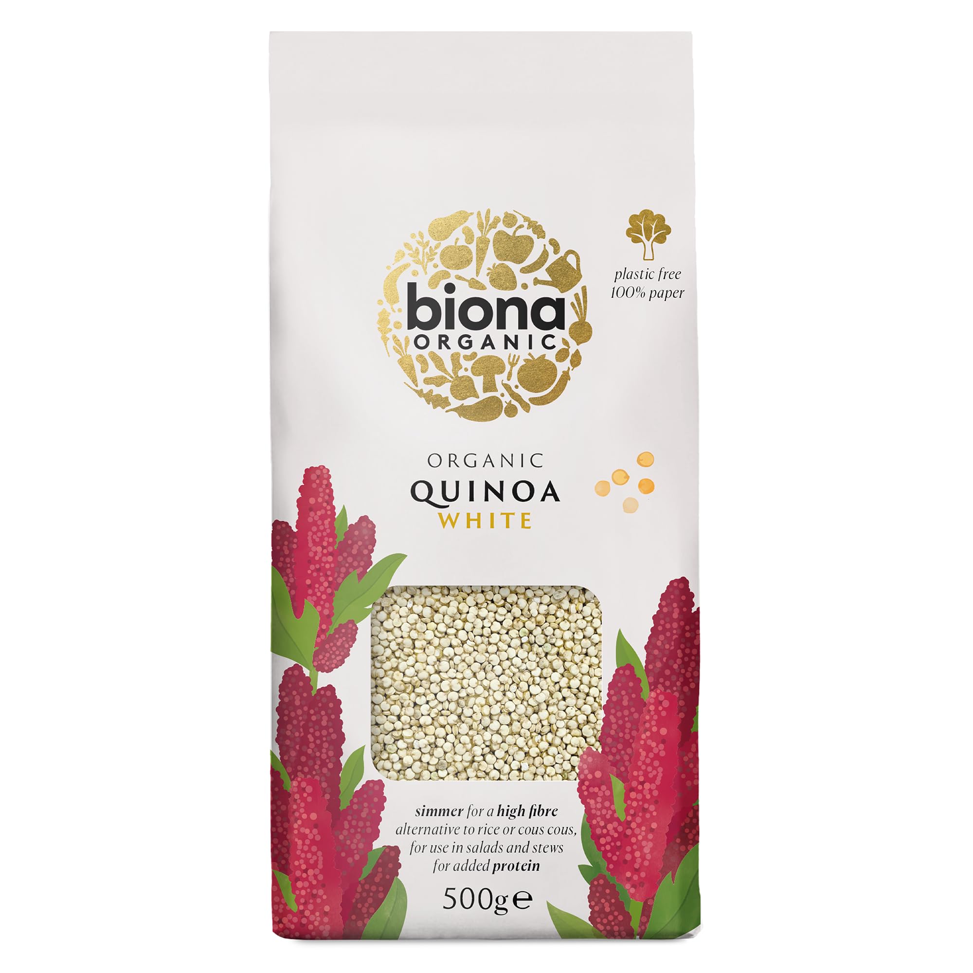 Biona Organic White Quinoa - Certified Organic | Wheat Free | 500g 1