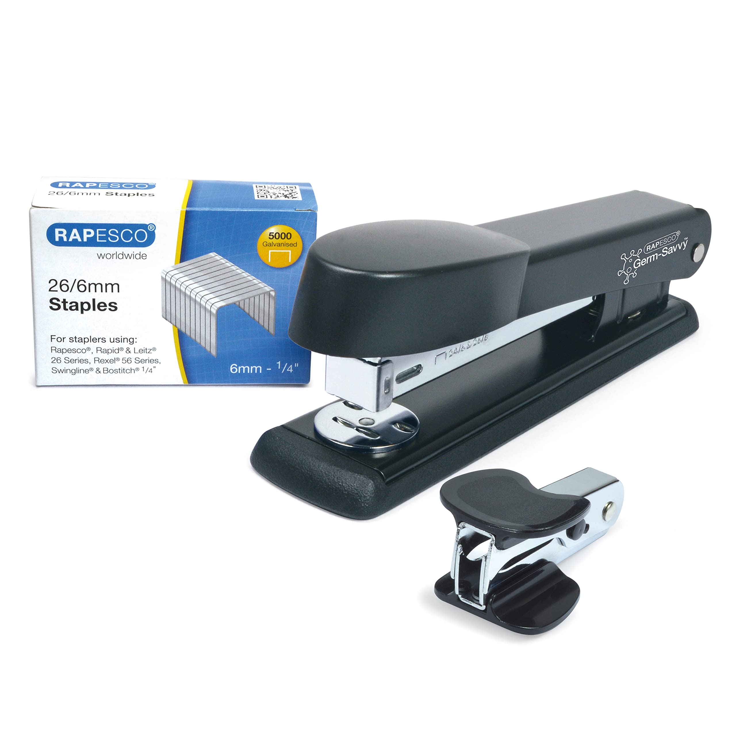 RAPESCO Marlin 1471 Desktop Stapler - 25 Sheet Capacity, Antibacterial | Includes R4 Remover & 5000 Staples