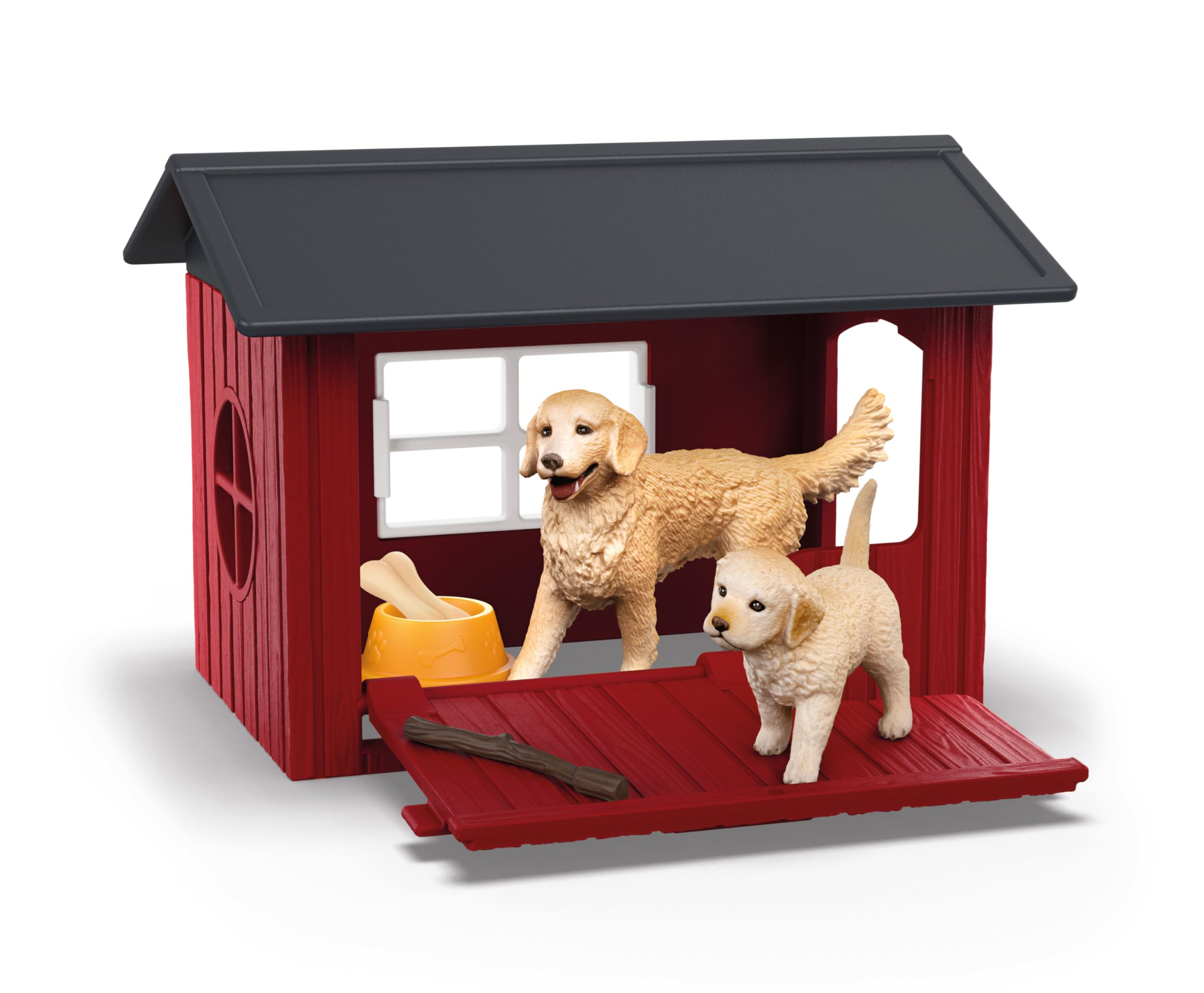 Schleich Farm World Dog Kennel Play Set - 9-Piece Golden Retriever Figurine Set for Kids 36 Months & Up 10