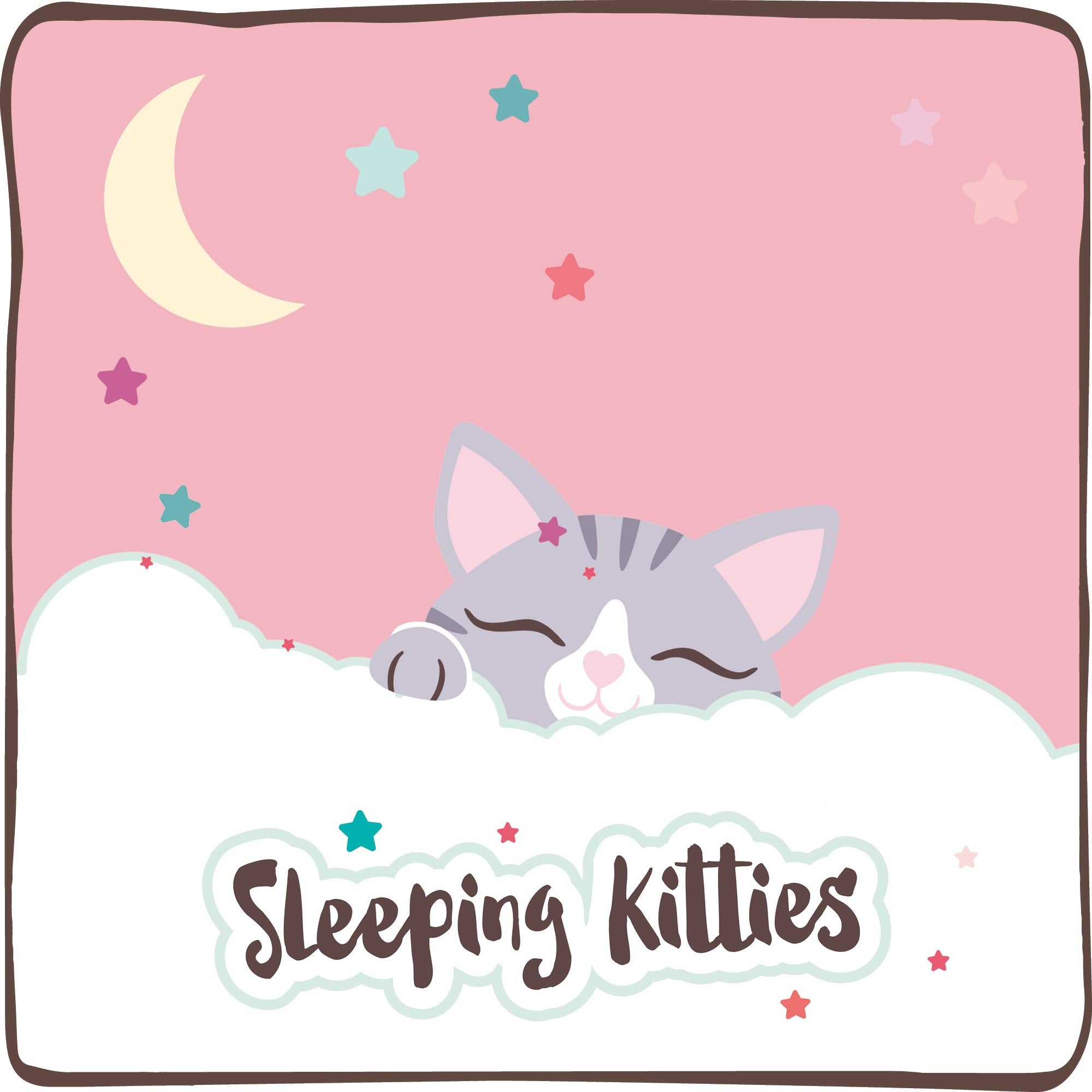 NICI Sleeping Kitties Soft Toy Cat in Pink-Purple Basket - 16 cm Plush Cuddly Animal for Babies & Kids 5