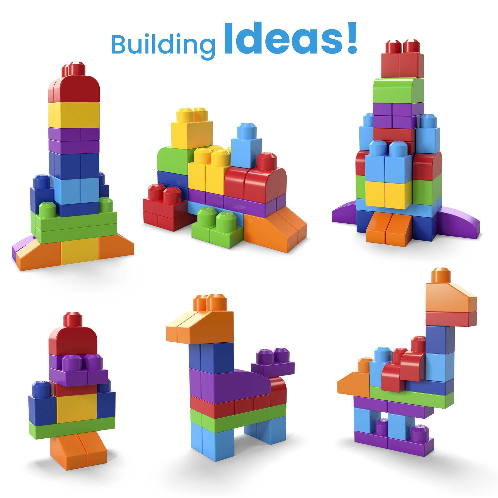 Mega Bloks DCH55 Big Building Bag, Azul 60 Piezas 4