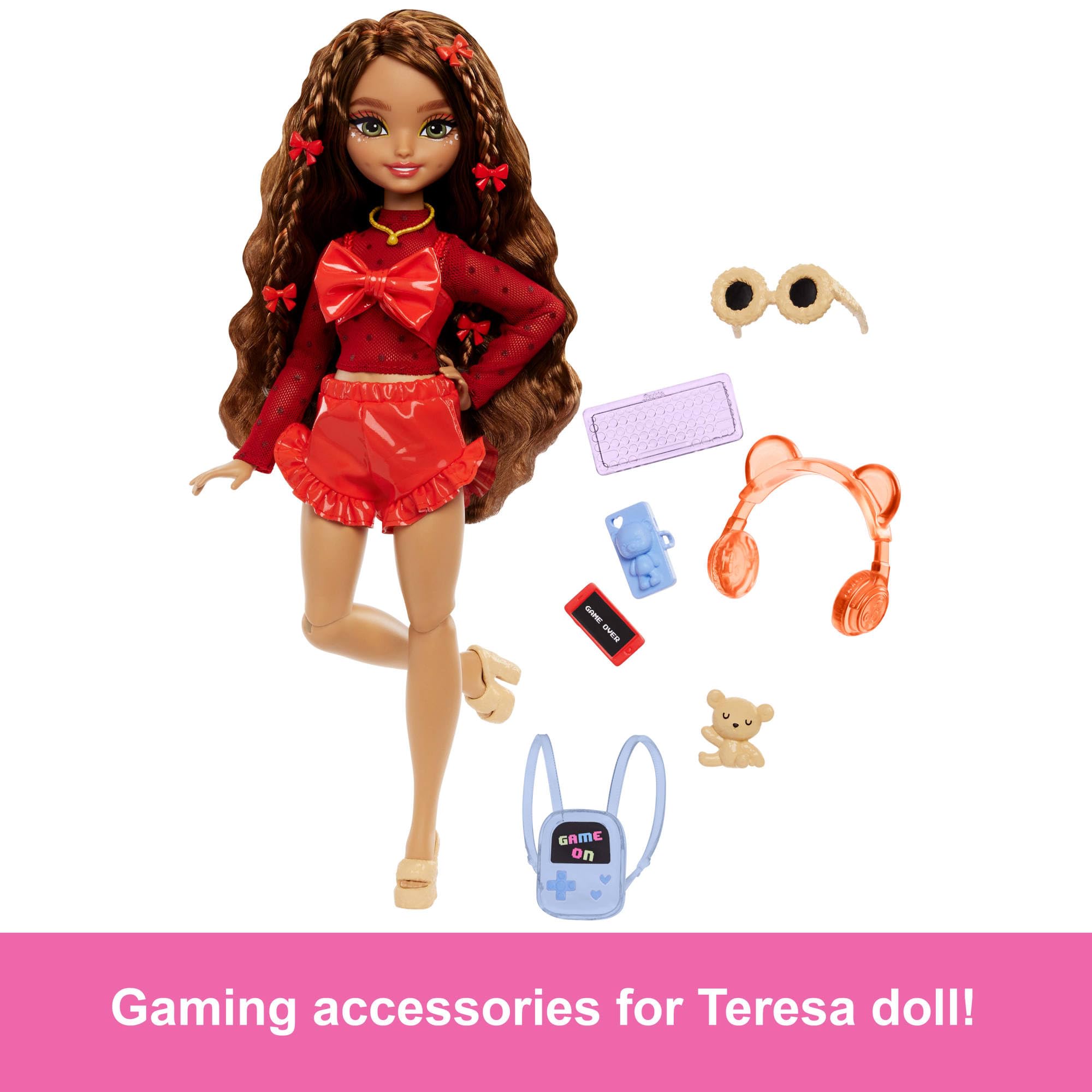 Barbie Dream Besties Teresa Posable Fashion Doll with Video Game Accessories and Styling Clips 9