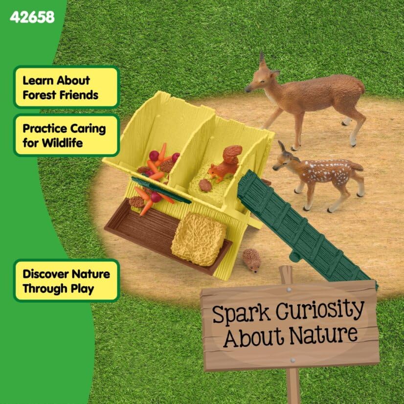 Schleich 42658 FARM WORLD Feeding the Forest Animals Playset | 39 Pieces | Ages 3+ 5